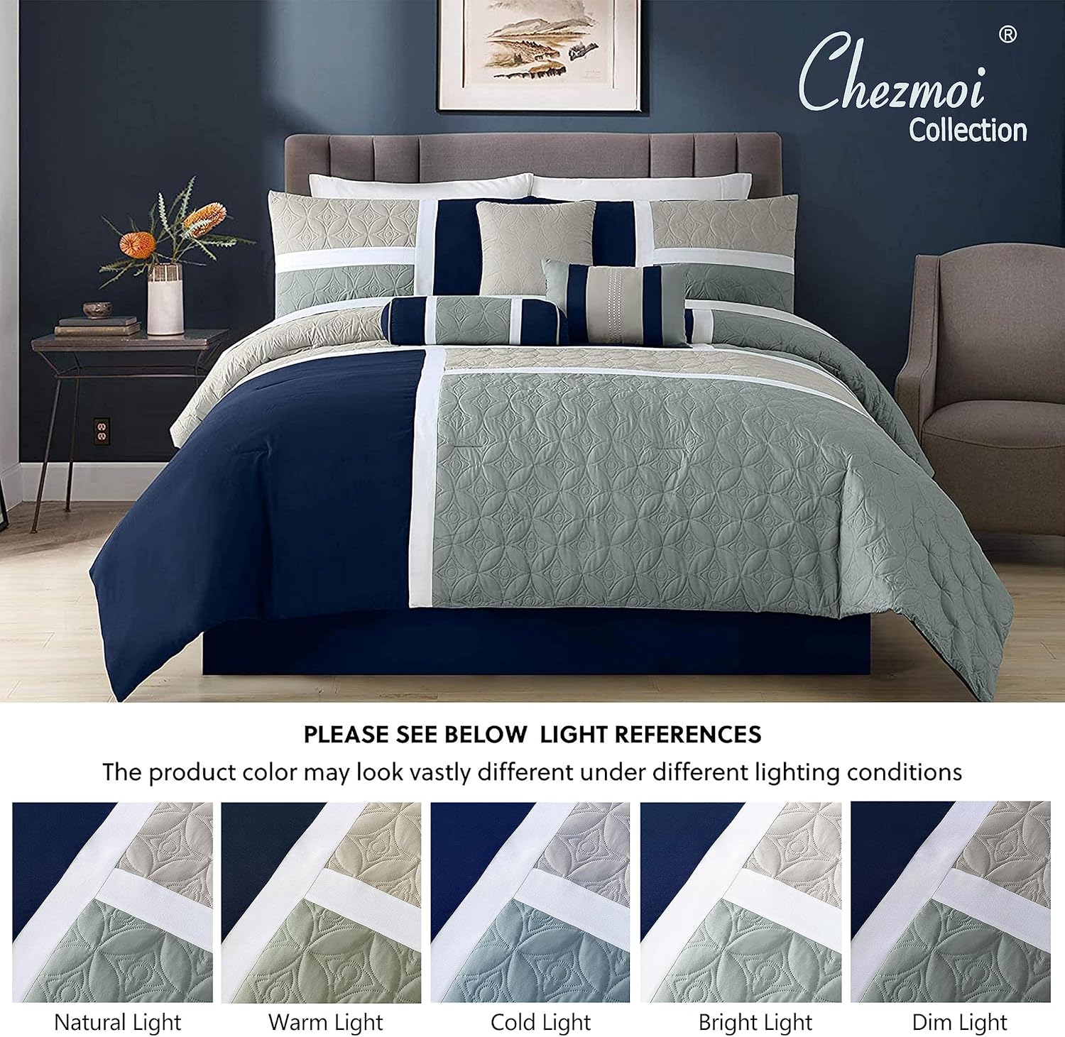 Chezmoi Collection Upland - Set Copripiumino Patchwork 7pz - immagine 7