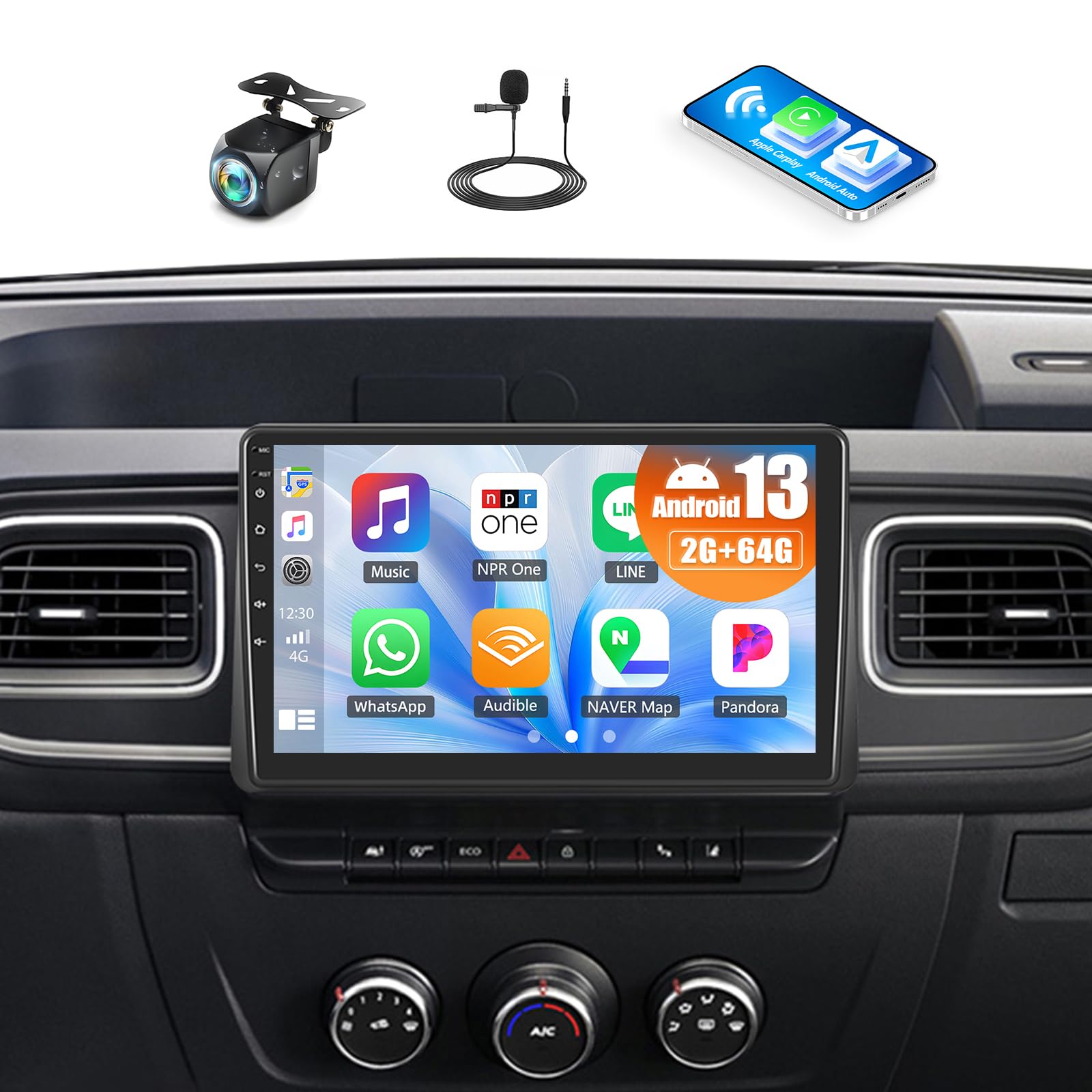 Camecho Autoradio Android 13 per Renault Master 2019-2022