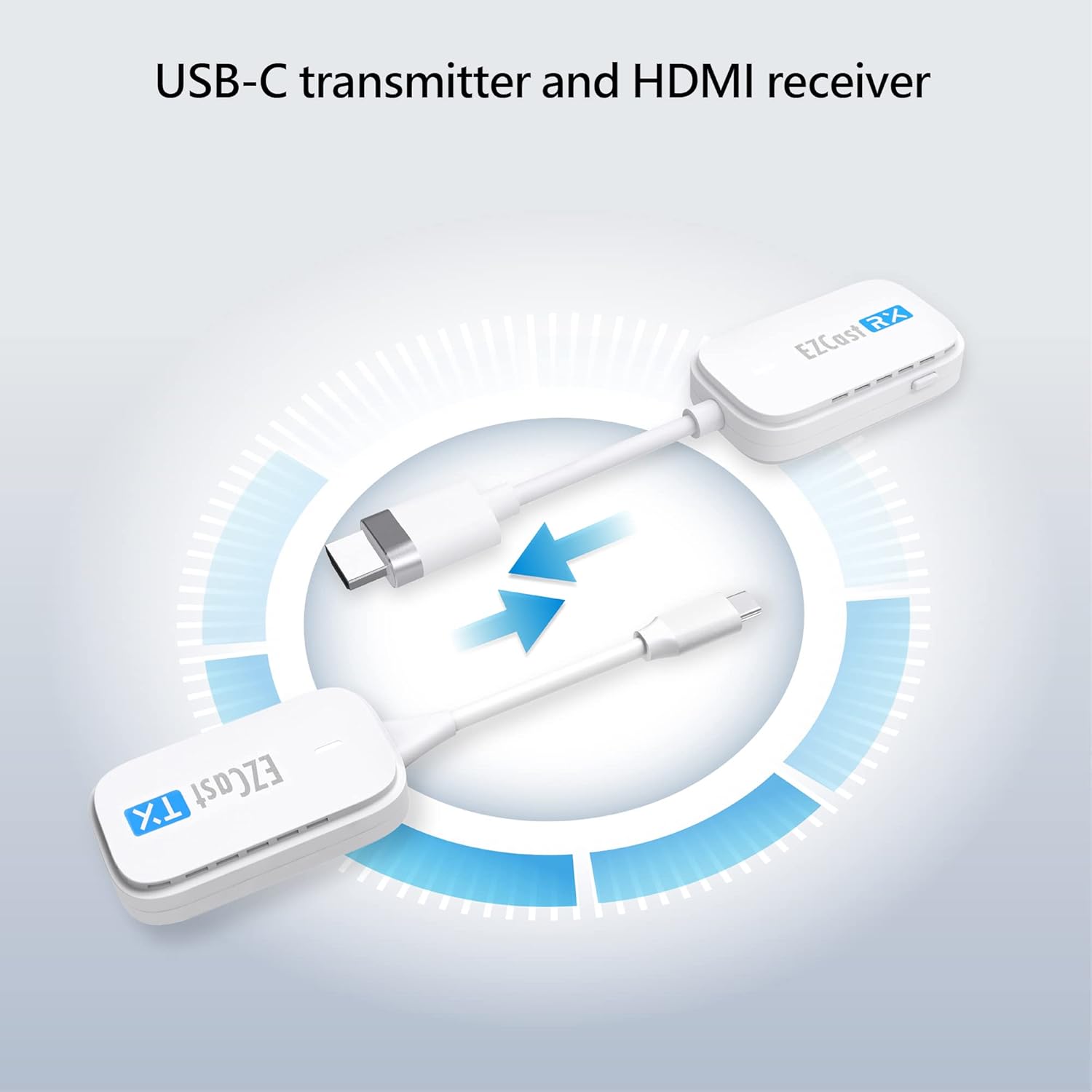 Ezcast Trasmettitore e Ricevitore USB C a HDMI 30m - immagine 4