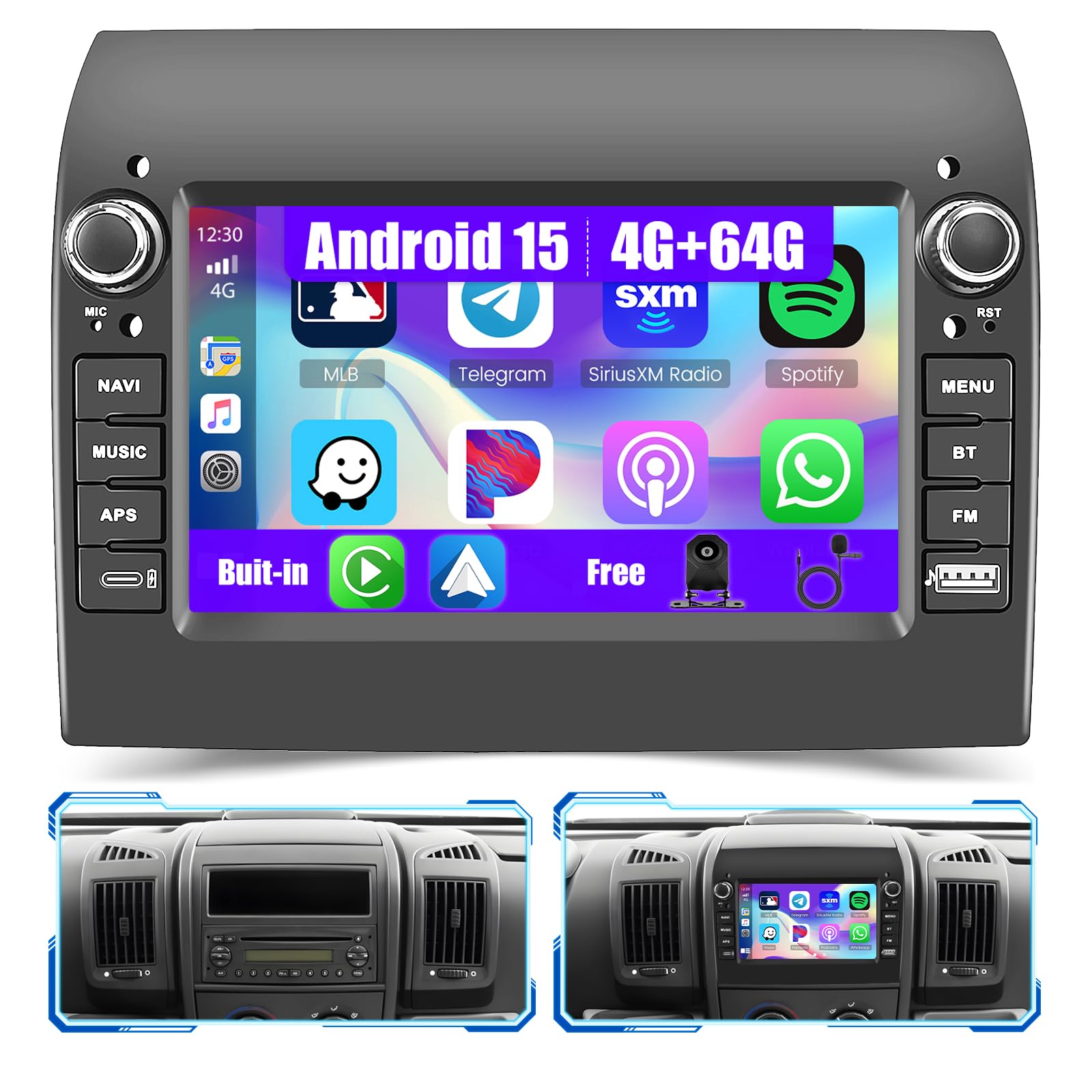 Inefala Autoradio Android 15 7" per Fiat Ducato/Citroen Jumper/Peugeot Boxer