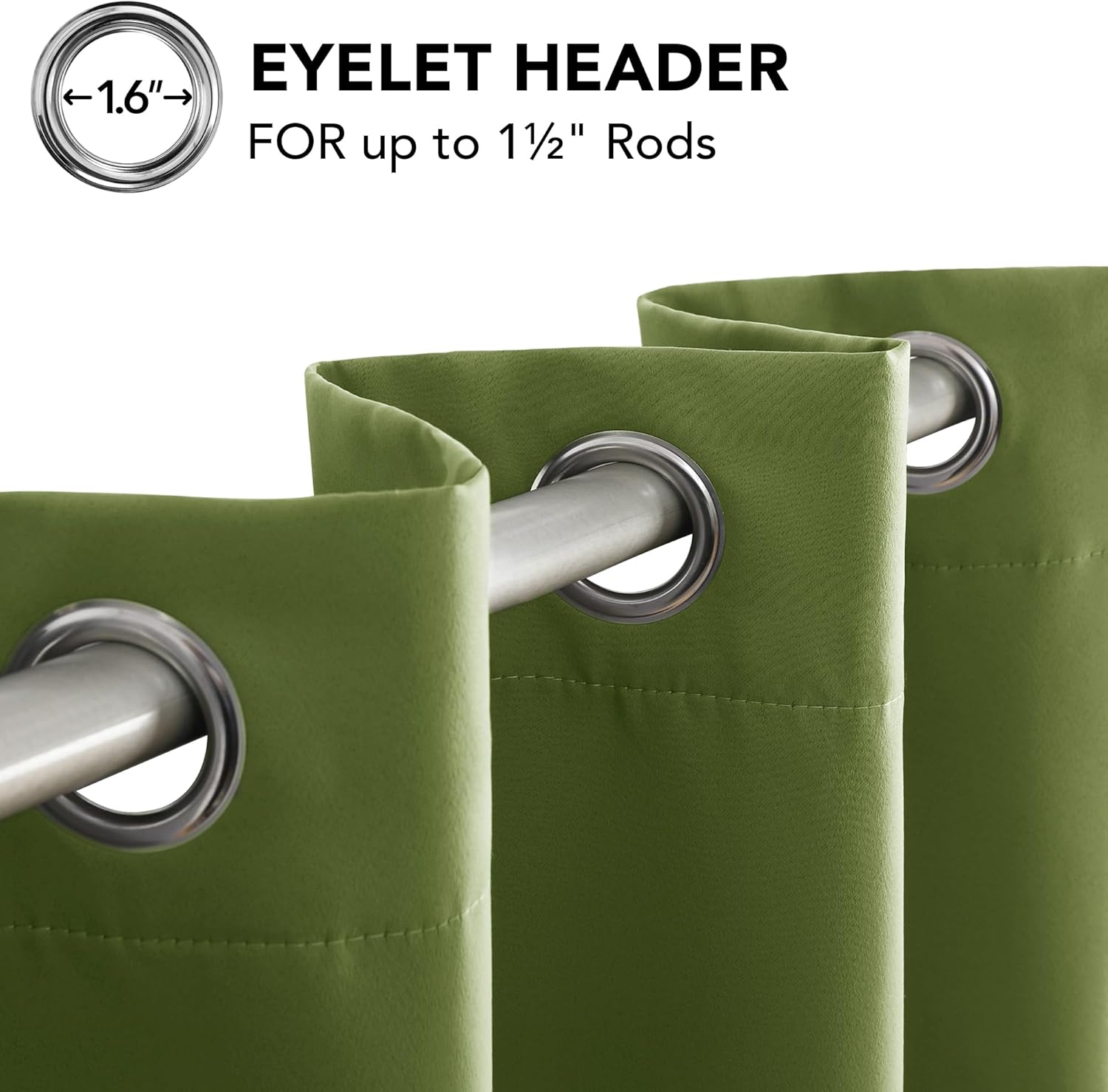 Deconovo Tende Oscuranti 2 Pezzi 140x220 CM, Verde - immagine 7