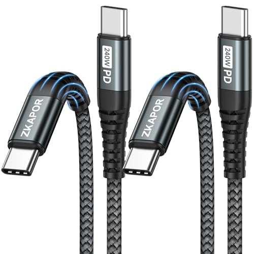 Zkapor Cavo USB C USB C 240W [2 Pezzi, 2M], Grigio