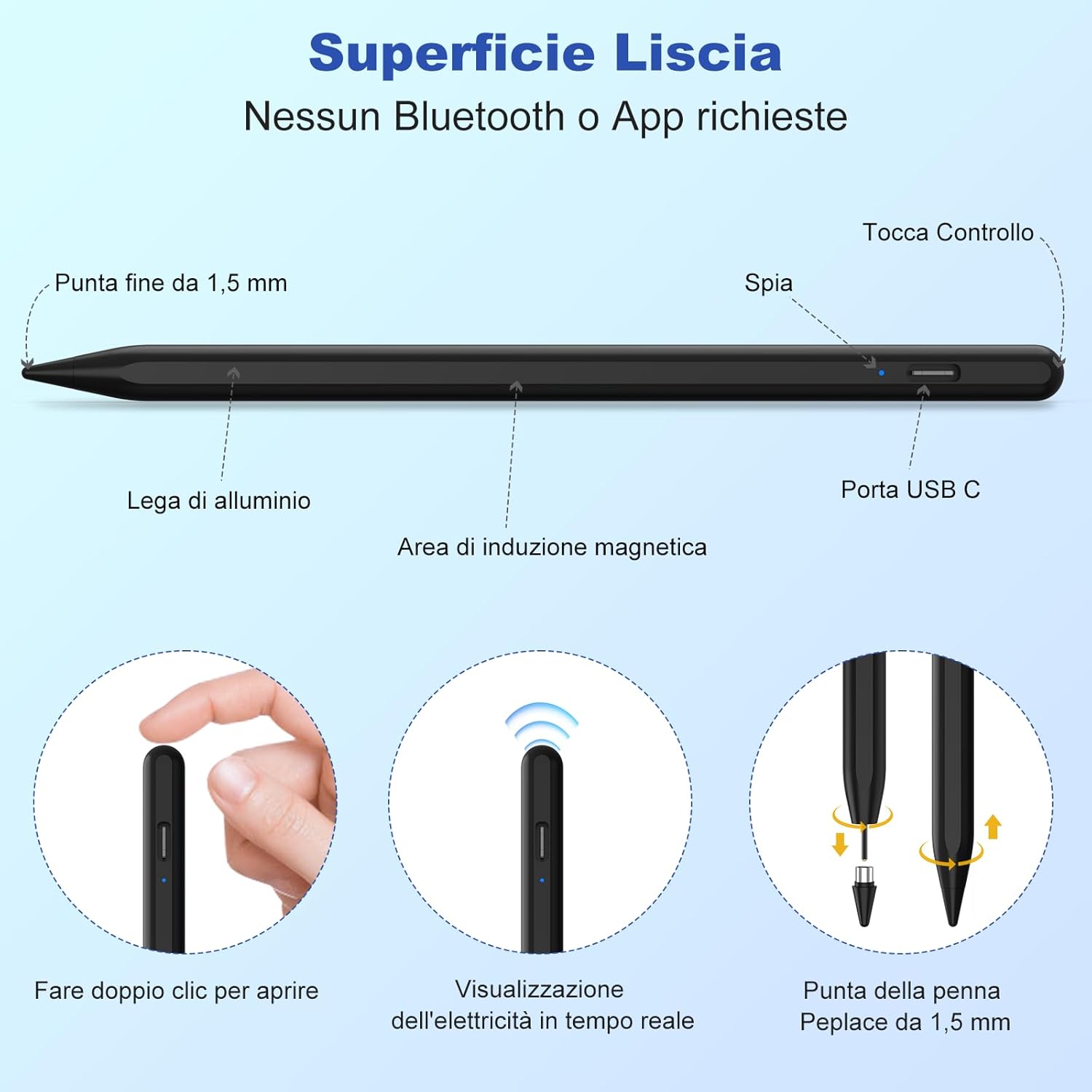 Kbcase Stylus Pen Tablet Android con 3 Punte - immagine 7
