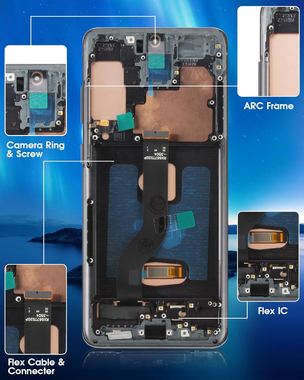 Incell - Schermo per Samsung Galaxy S20 Plus, Nero - immagine 7