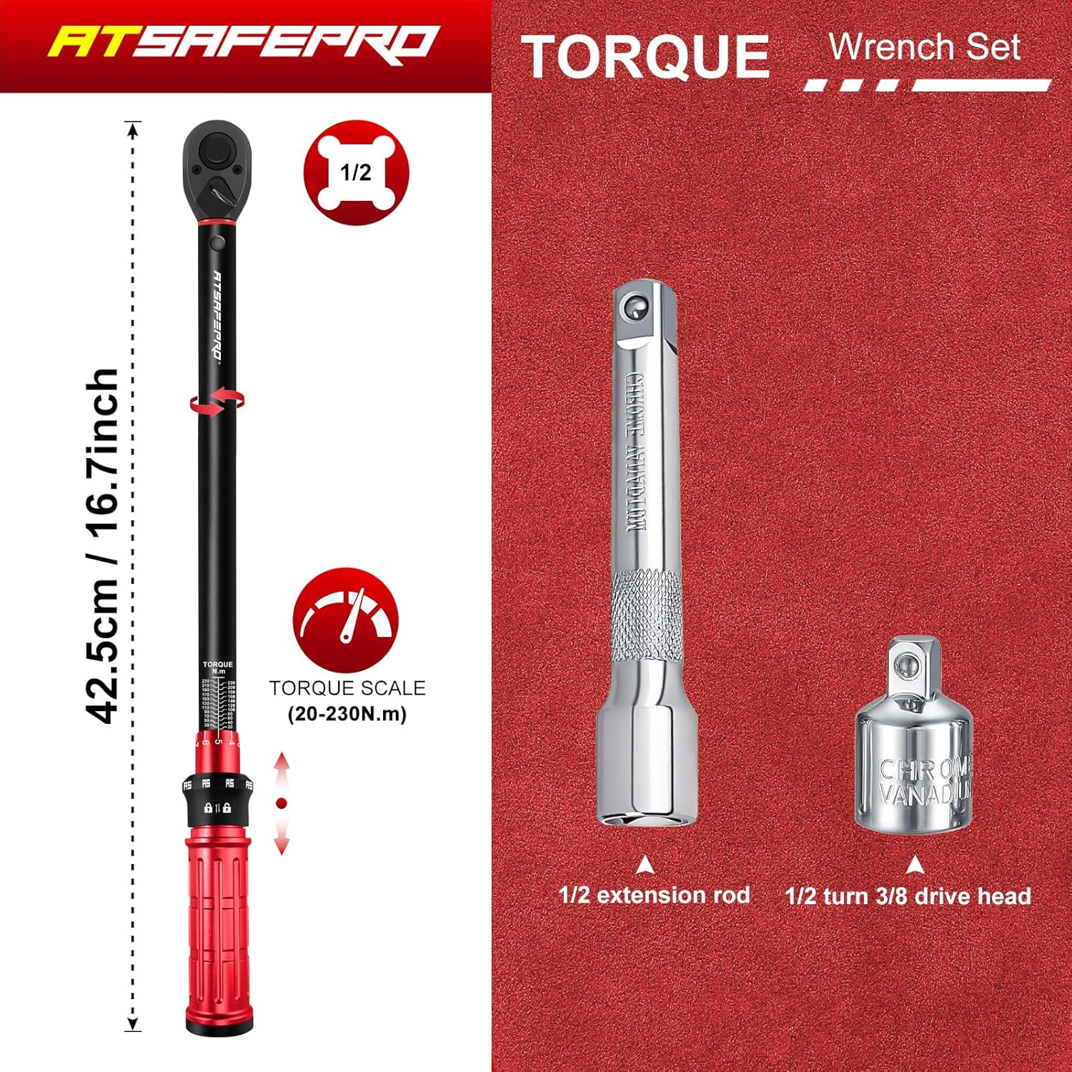 Atsafepro Chiave Dinamometrica 1/2'' 20-230 Nm - immagine 2