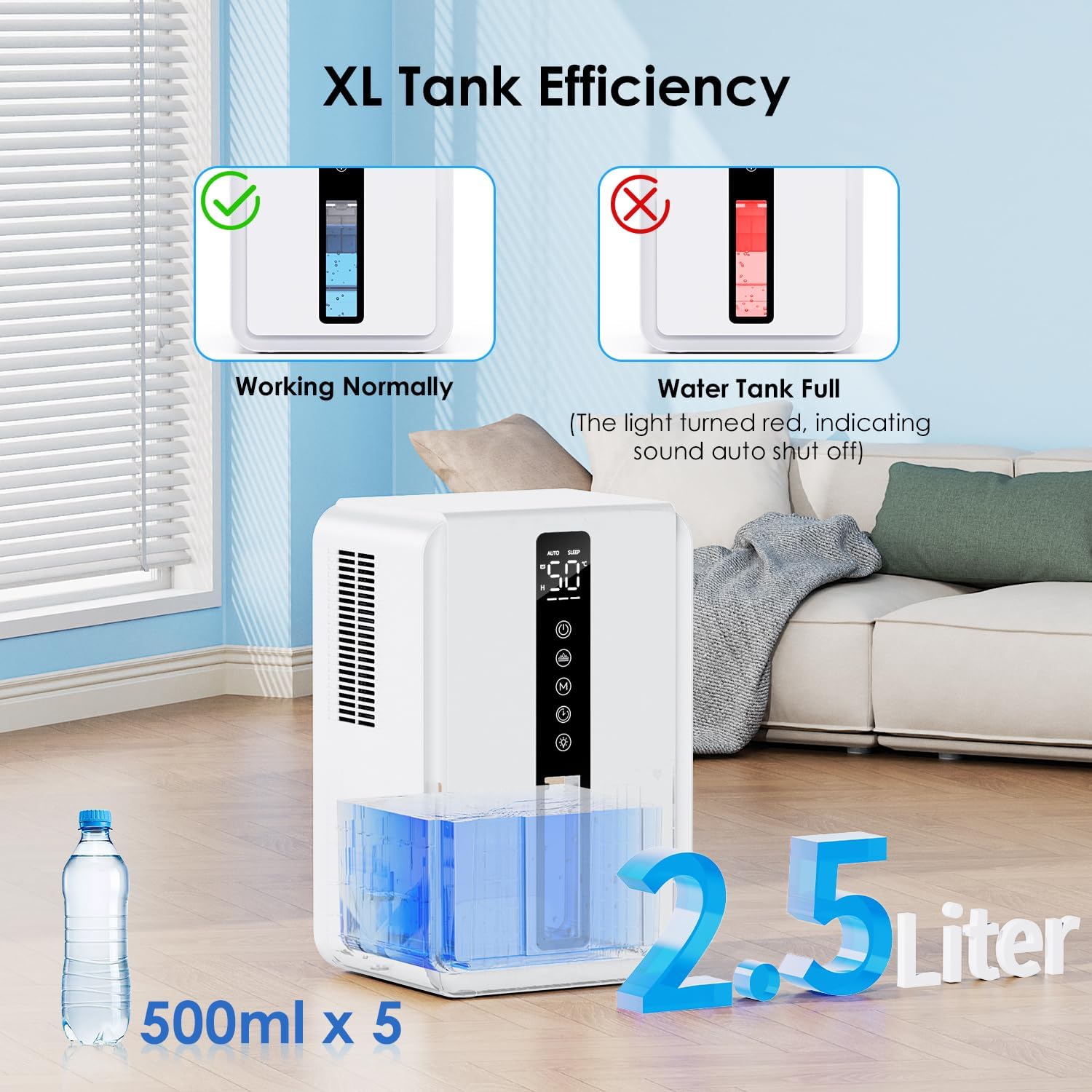 Deumidificatore Casa 2450ml (800 ml/Giorno) - immagine 3