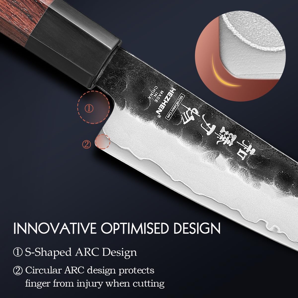 Hezhen Coltello Multiuso 13,5CM, Acciaio Forgiato - immagine 6