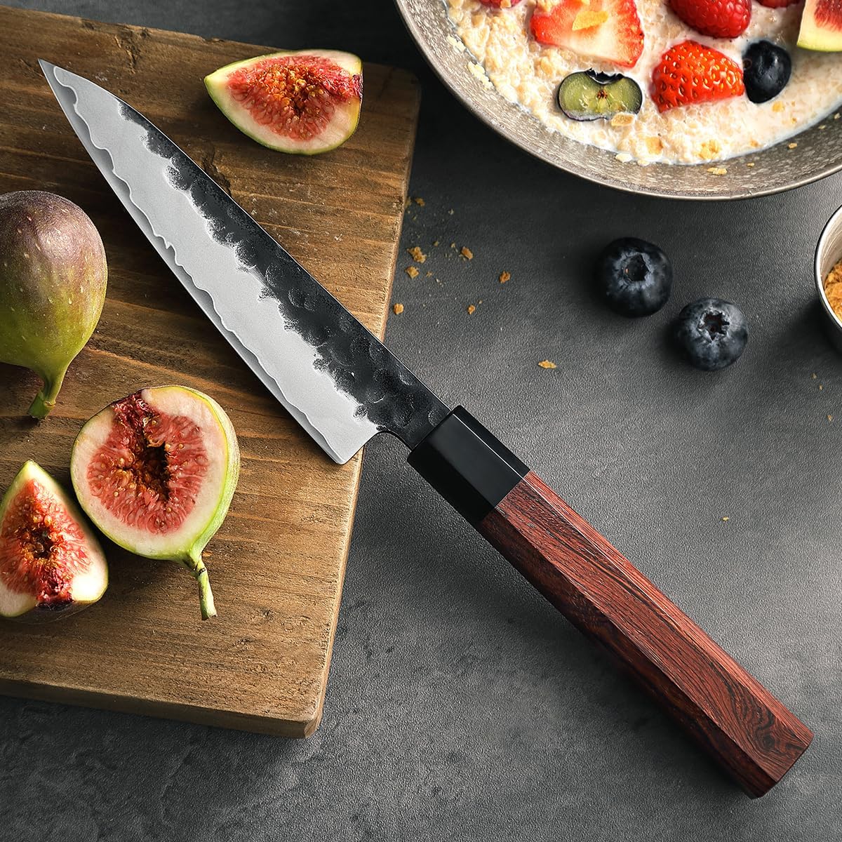 Hezhen Coltello Multiuso 13,5CM, Acciaio Forgiato - immagine 8