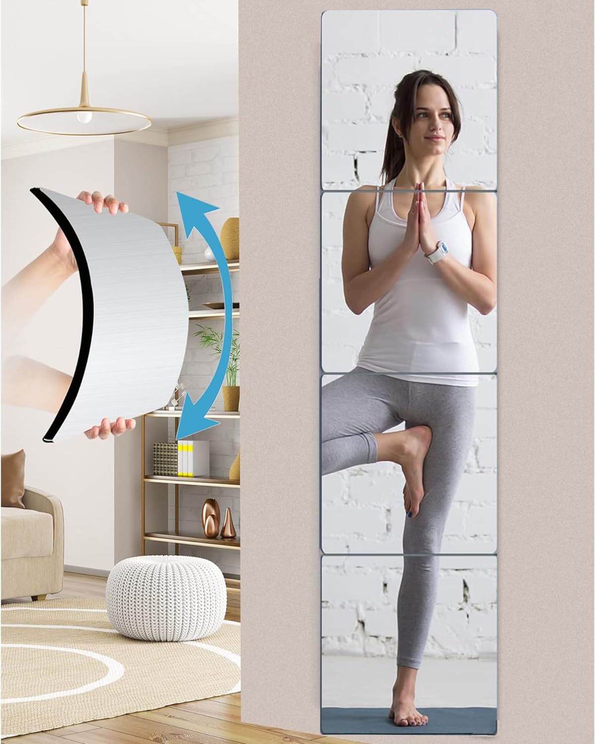 Acrilico Specchi Adesivi da Parete 30x30cm (4 pezzi)