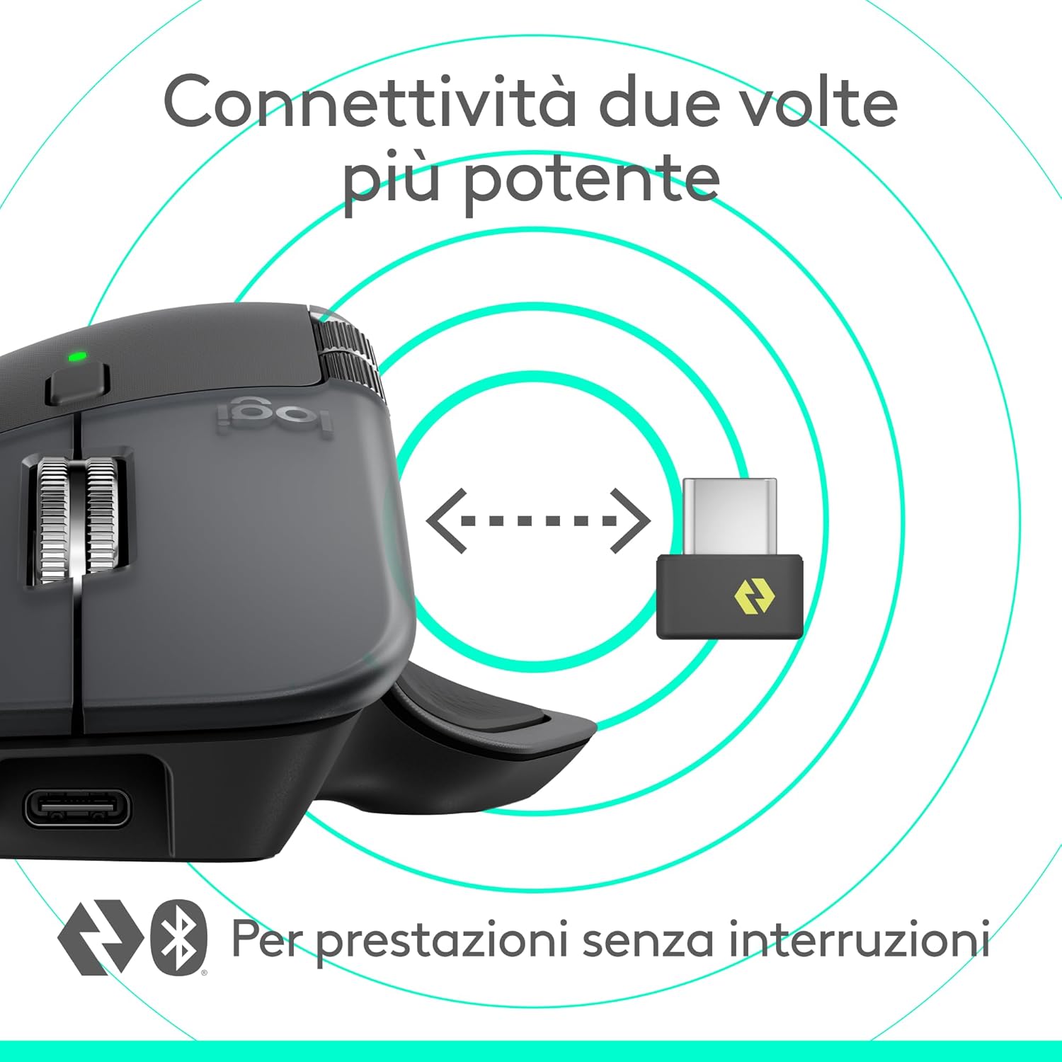Logitech MX Master 4 - Mouse Wireless Ergonomico, Grafite - immagine 6