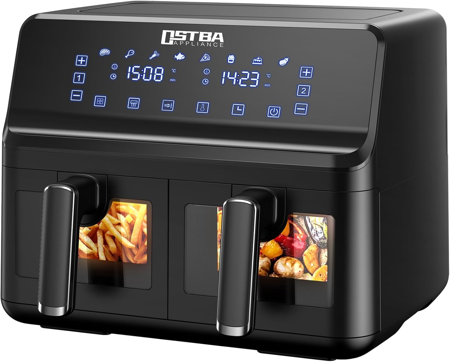 Friggitrice ad Aria Calda 1700W con Doppio Cestello