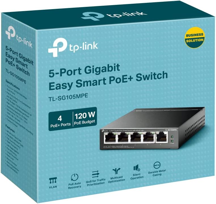 Tp-link TL-SG105MPE Switch PoE+ Gestito Gigabit 5 Porte - immagine 3