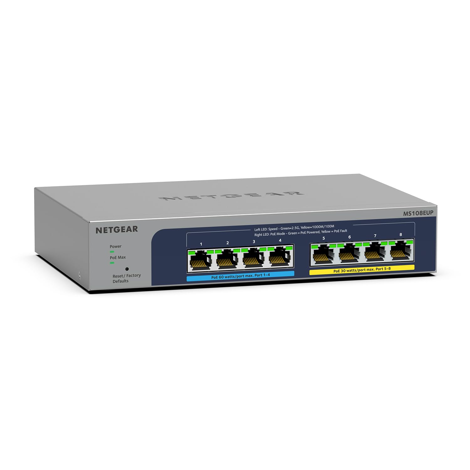 Netgear Switch Ethernet 8 porte PoE Ultra60 MS108UP
