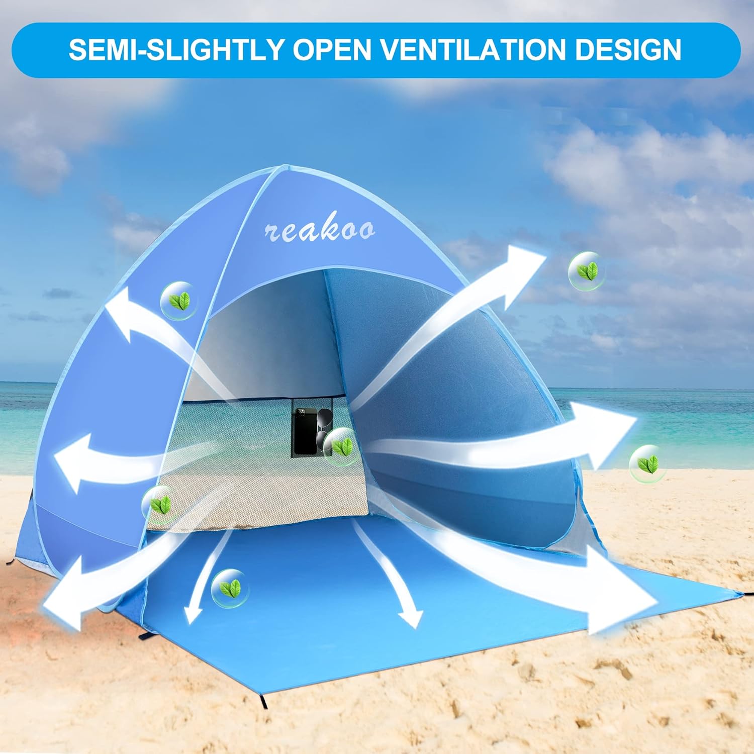 Tenda da Spiaggia Portatile Pop Up UPF 50+ - immagine 3