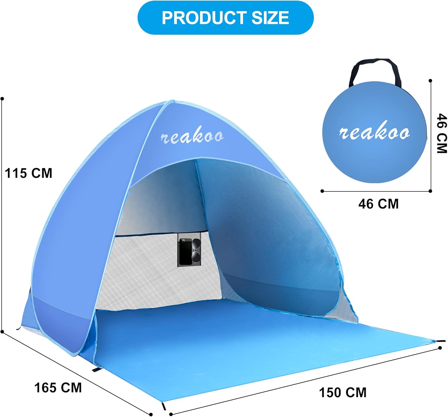 Tenda da Spiaggia Portatile Pop Up UPF 50+ - immagine 6