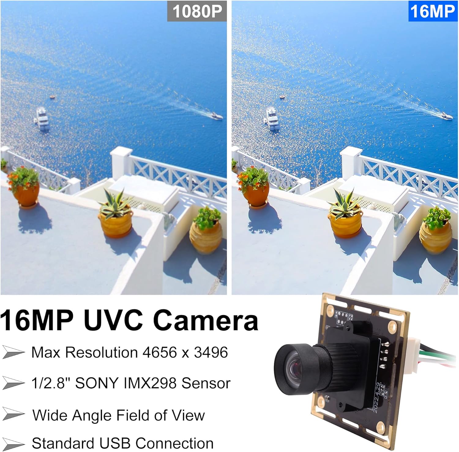 Svpro Fotocamera USB Grandangolare 16MP per Computer - immagine 2