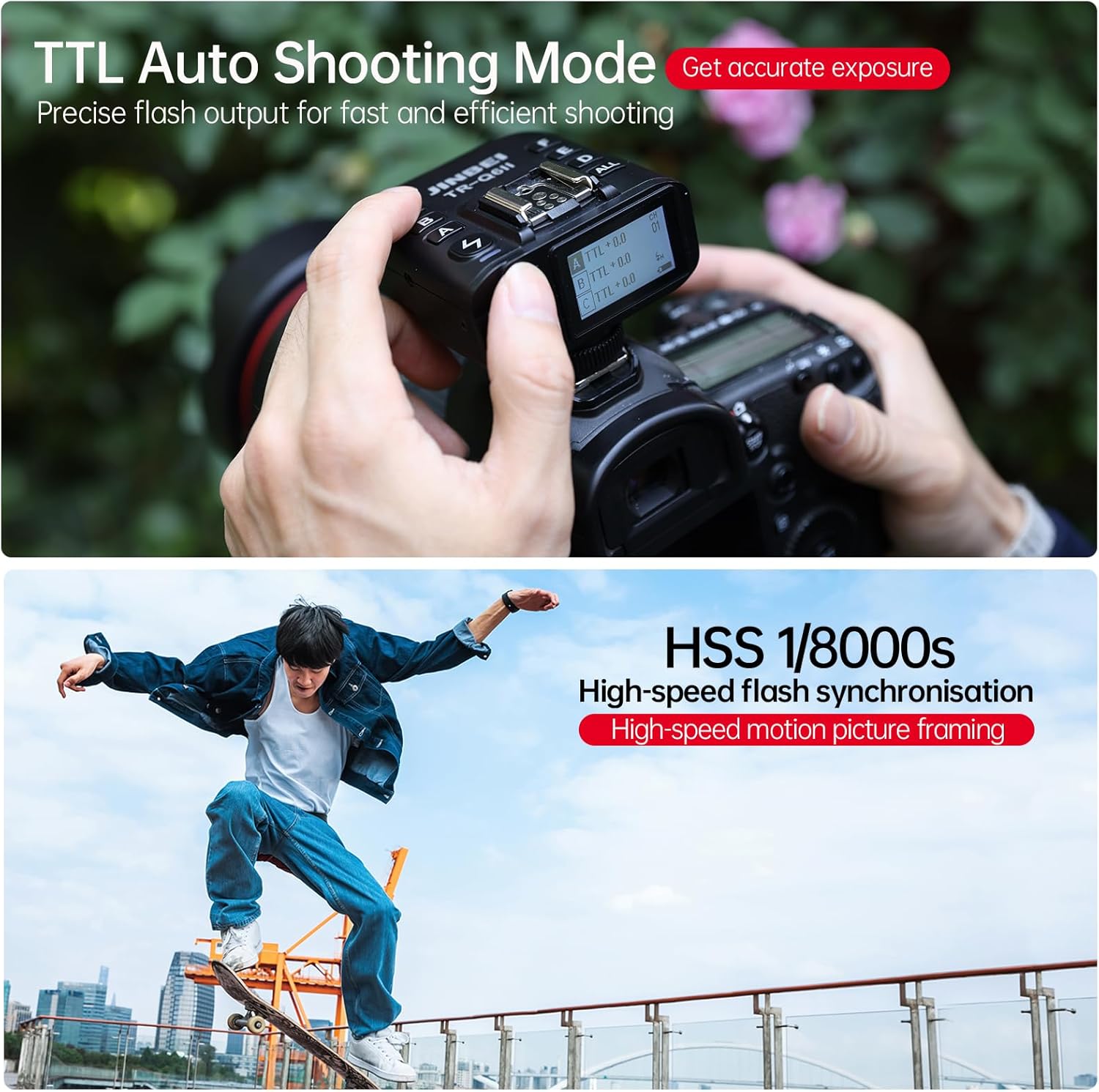 Jinbei TR-Q7II(S) TTL Flash Trigger Wireless - immagine 5