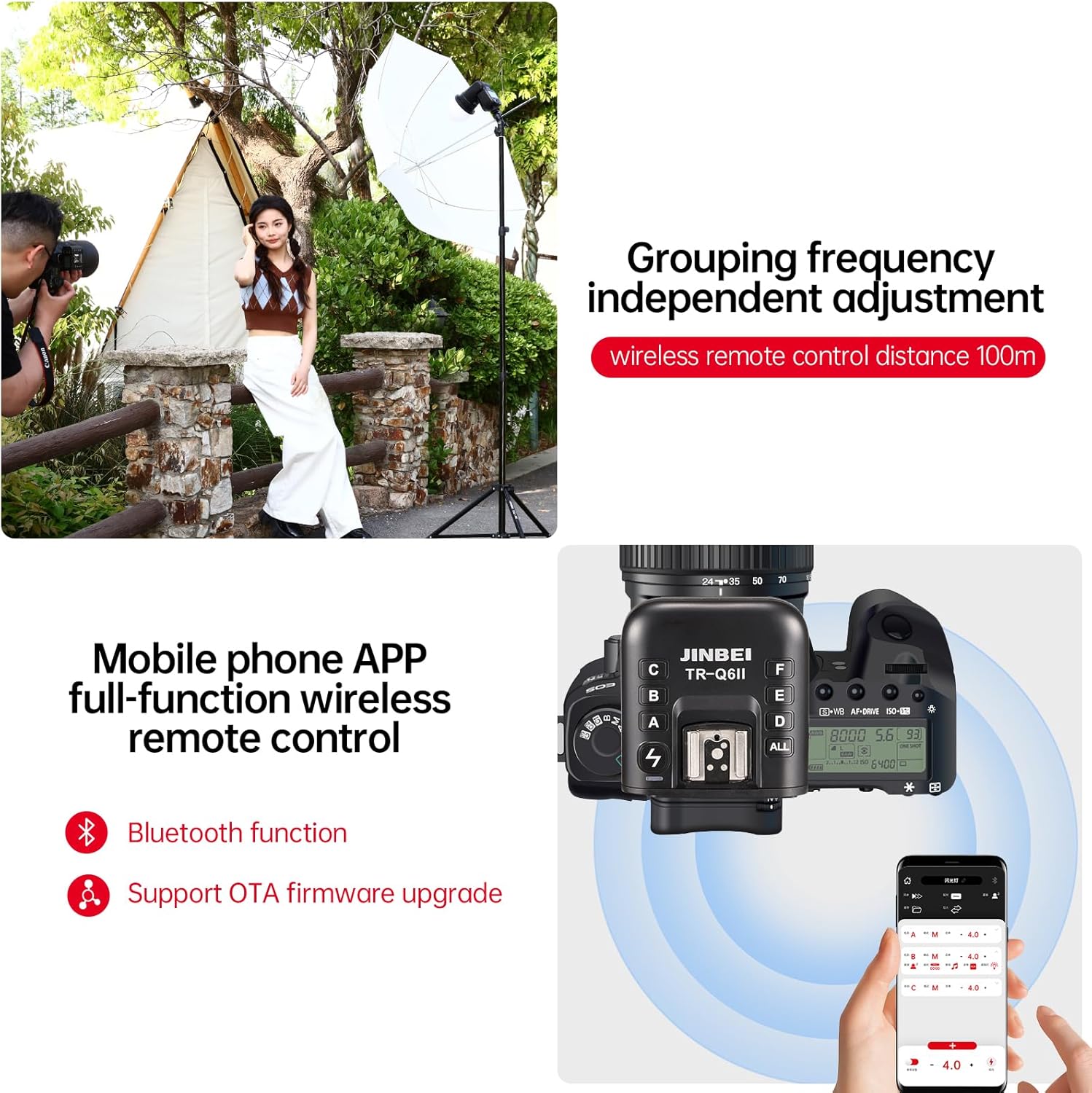 Jinbei TR-Q7II(S) TTL Flash Trigger Wireless - immagine 6