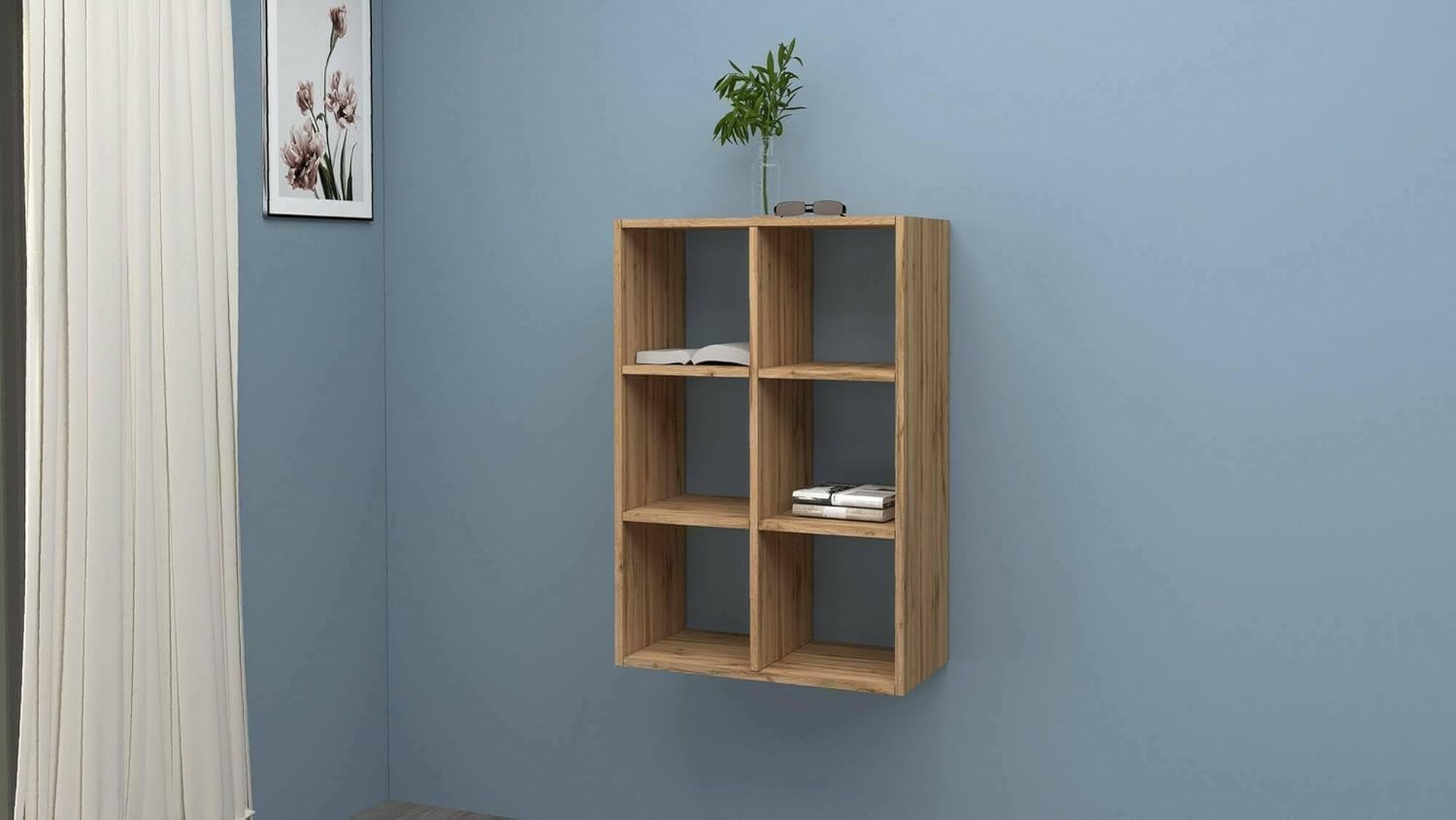 Dmora Libreria Rodrigo - Mobile con Ripiani, Rovere - immagine 1