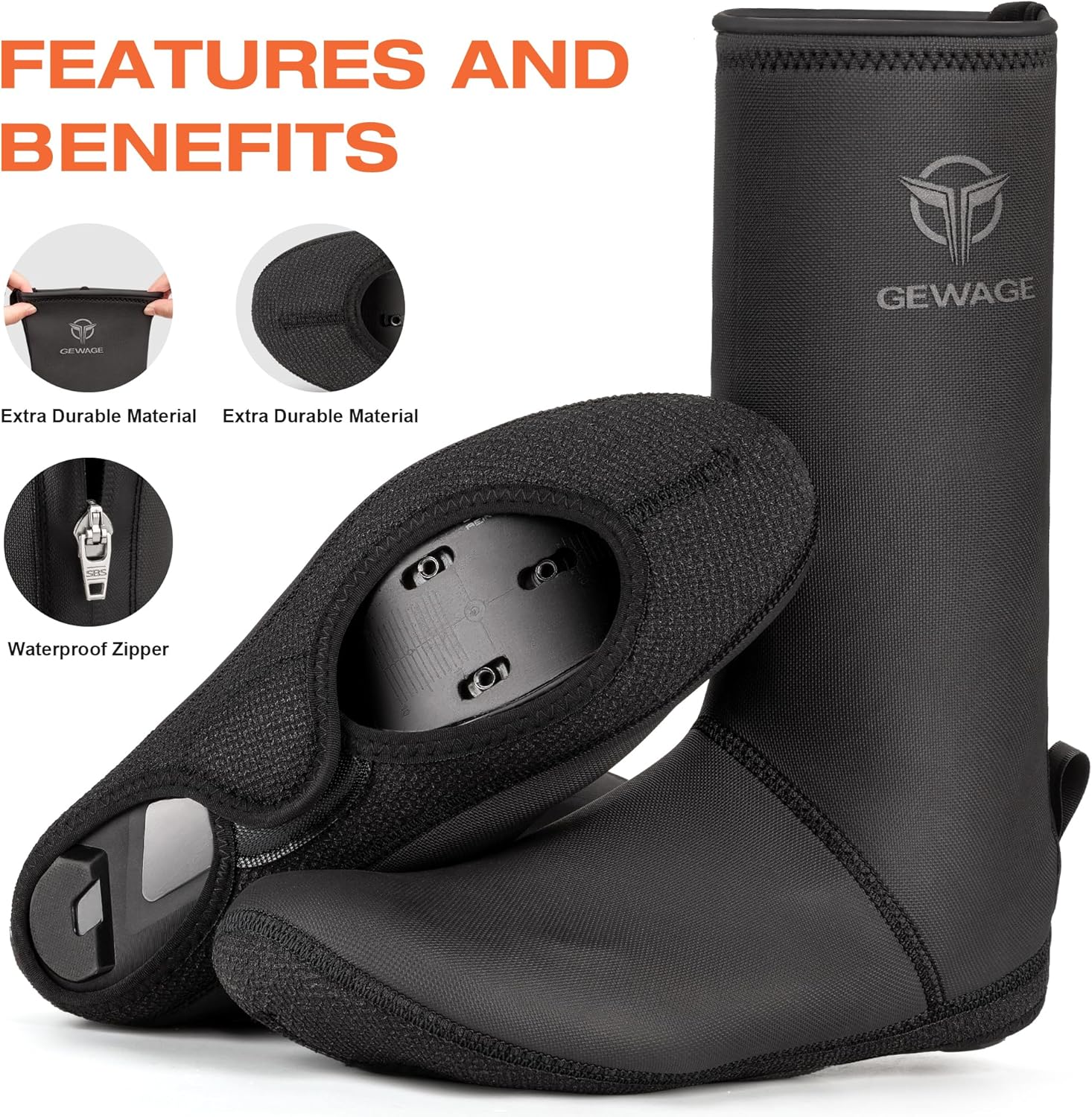 GEWAGEA Sovrascarpe Termiche Impermeabili per Bici - immagine 2