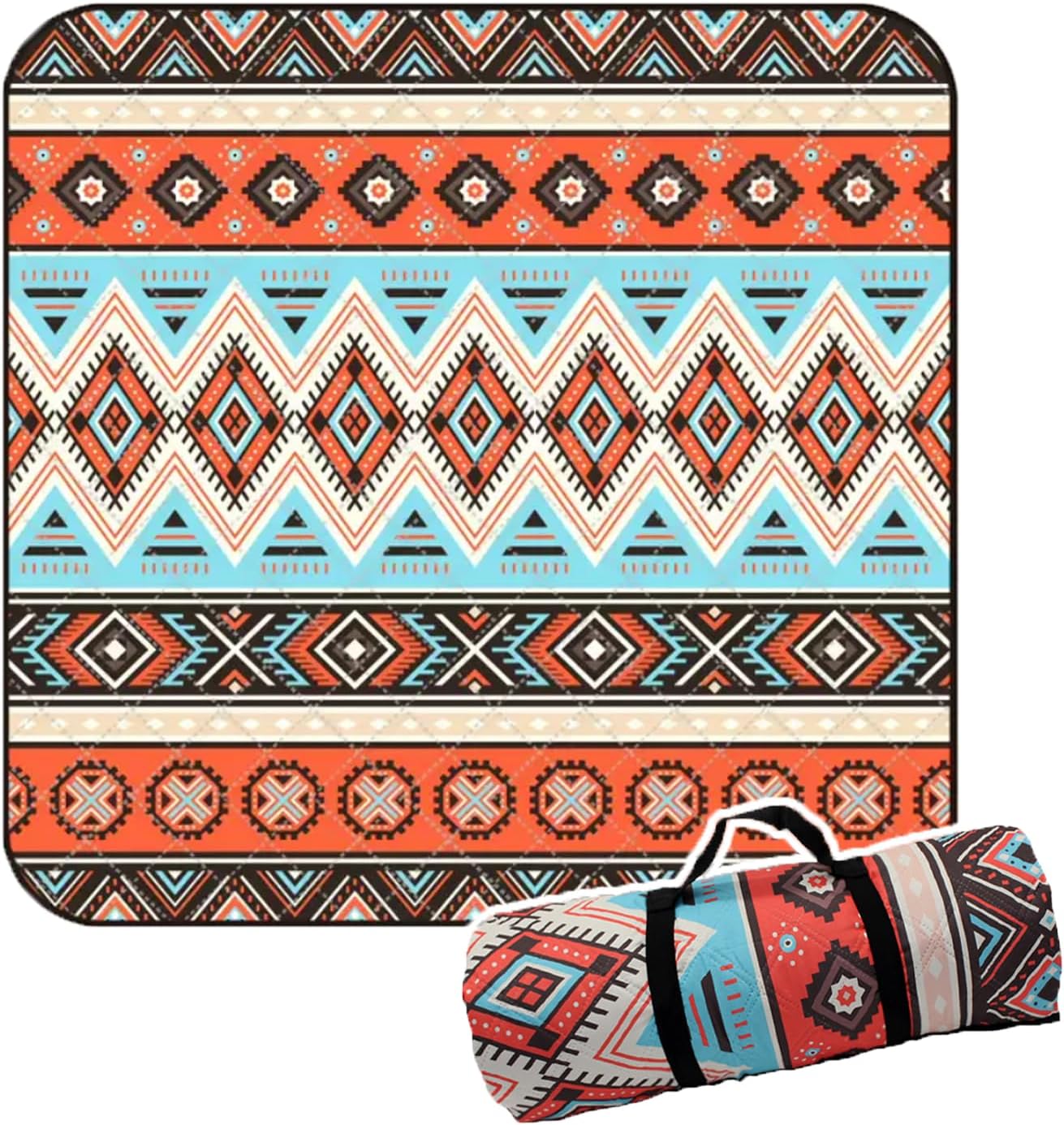 Iopjlk Coperta Picnic Impermeabile 200x200cm, Arancione