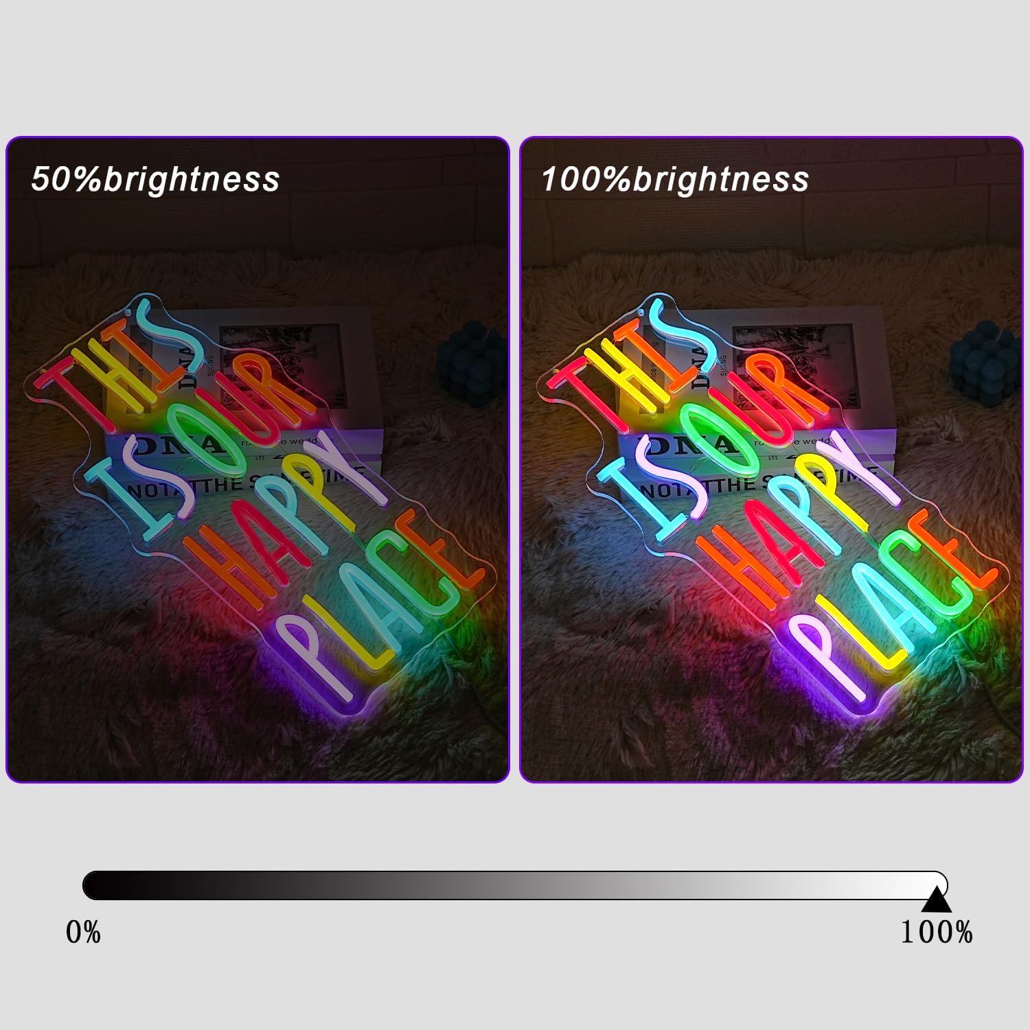 Insegna Neon LED "Questo è il nostro posto felice" - immagine 4