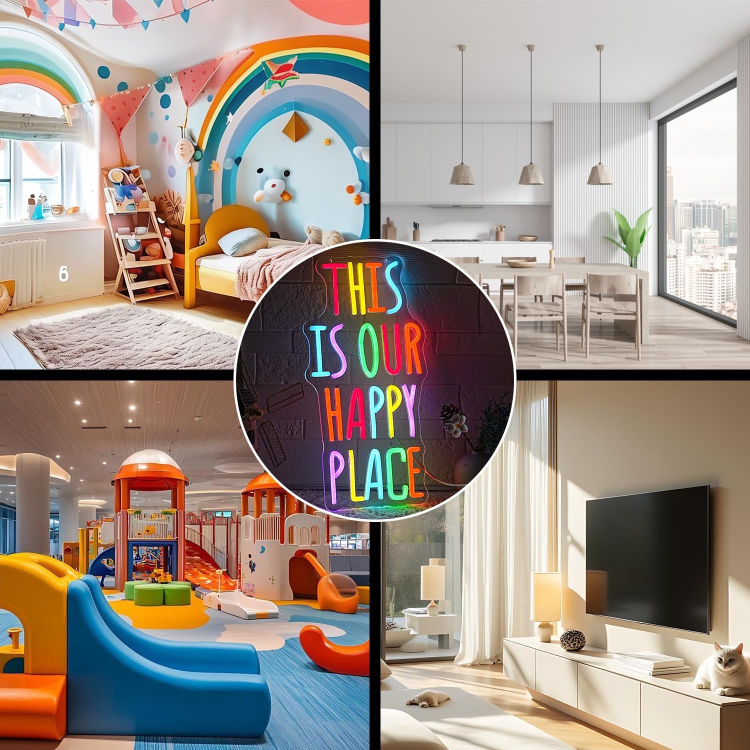 Insegna Neon LED "Questo è il nostro posto felice" - immagine 7