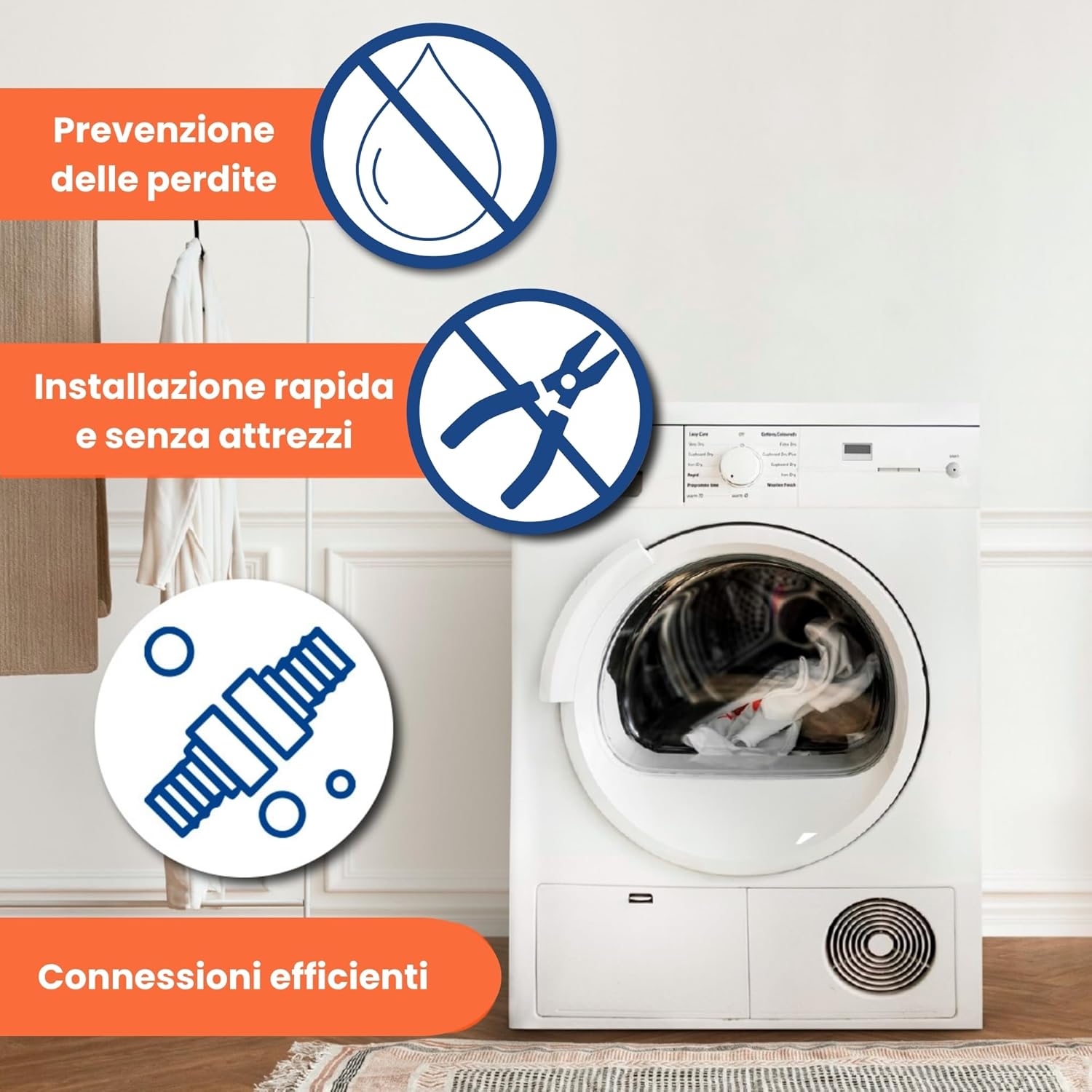 Electrohogar Tubo Carico Lavatrice e Lavastoviglie 1,5M - immagine 2