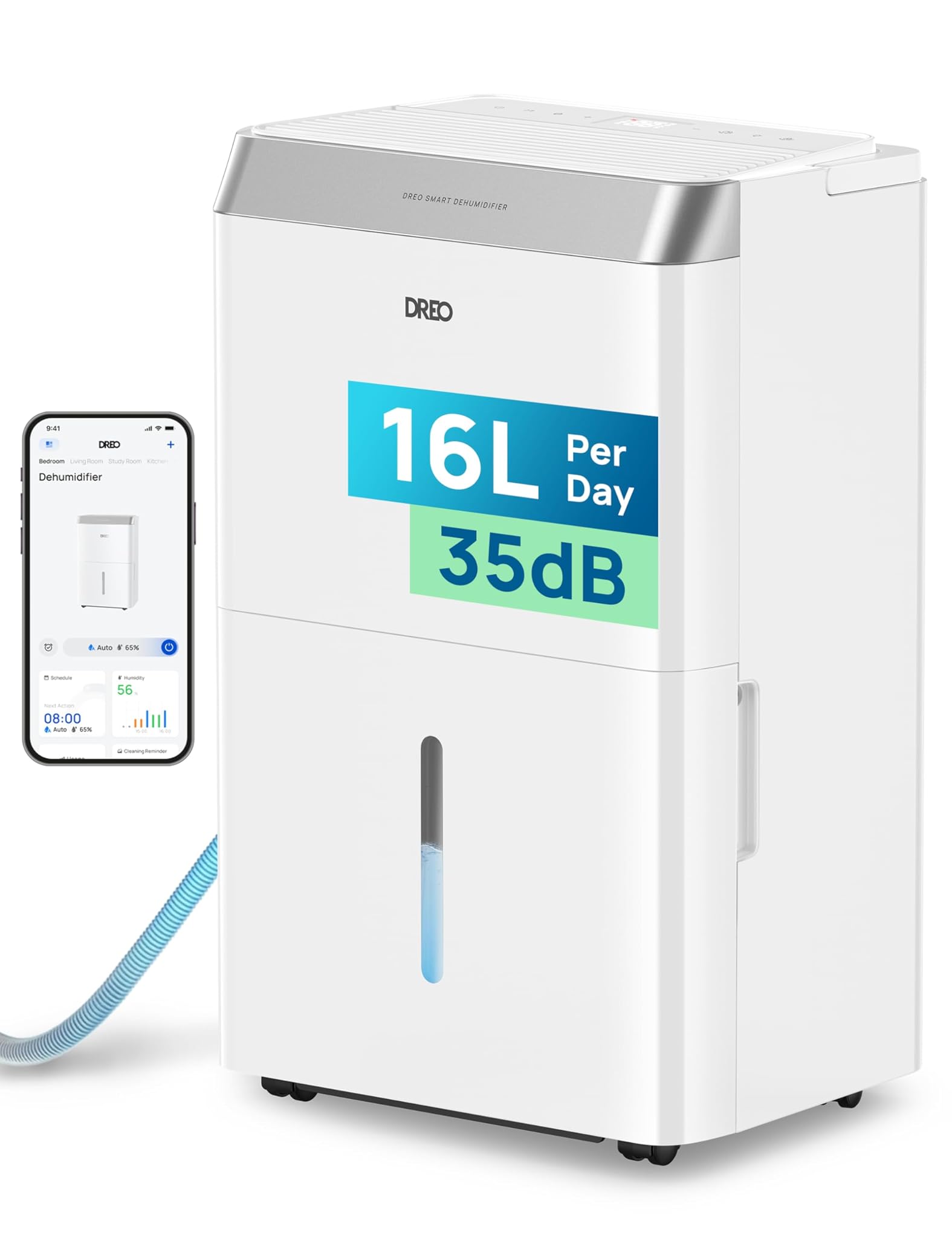 Dreo Deumidificatore Casa 16L/24h con Alexa & WiFi