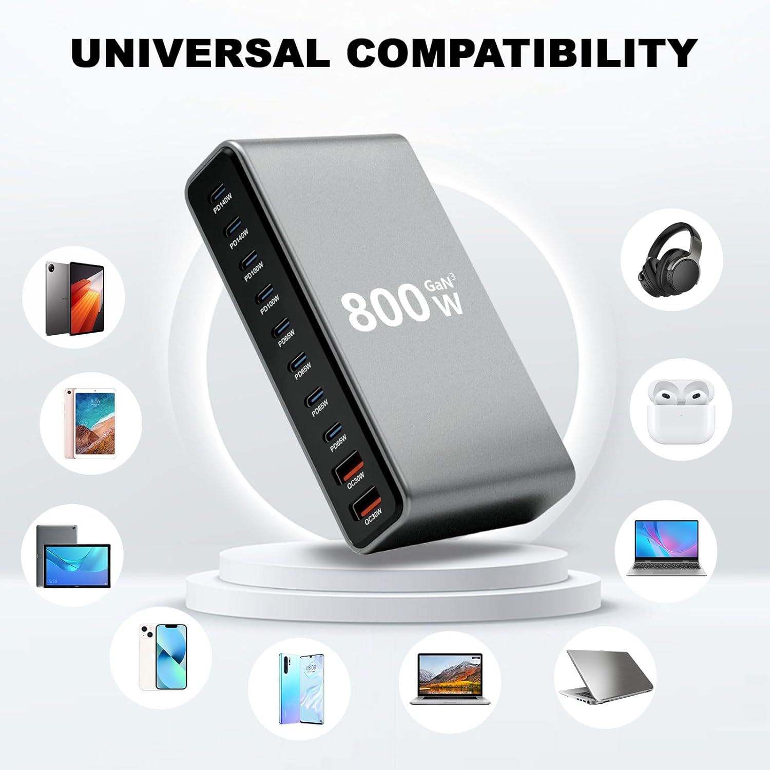 Caricatore USB Multiplo 800W - 10 Porte Rapide - immagine 5