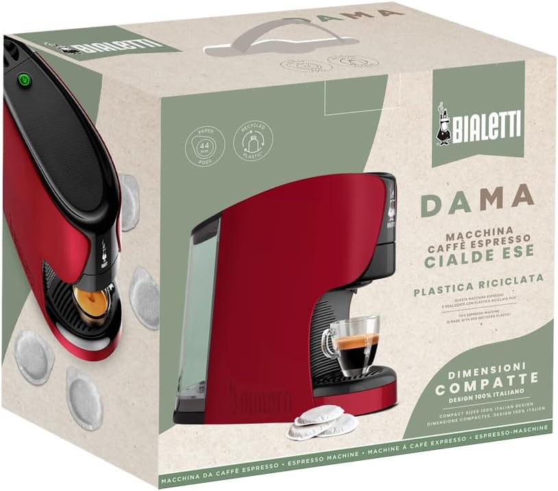 Bialetti Dama - Macchina Espresso a Cialde ESE, Rosso - immagine 2