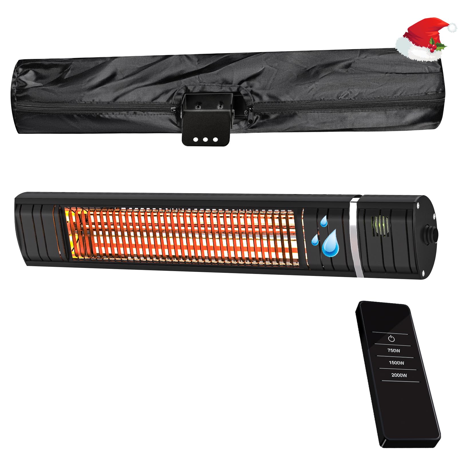 Stufa a Infrarossi per Terrazza 2000W, Nero