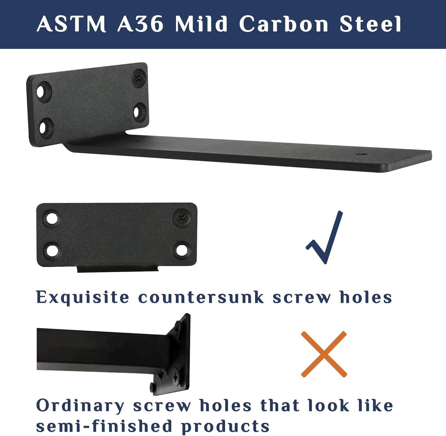 Staffe per Mensole Pesanti a Scomparsa 6 Pezzi, 20cm Nero - immagine 4