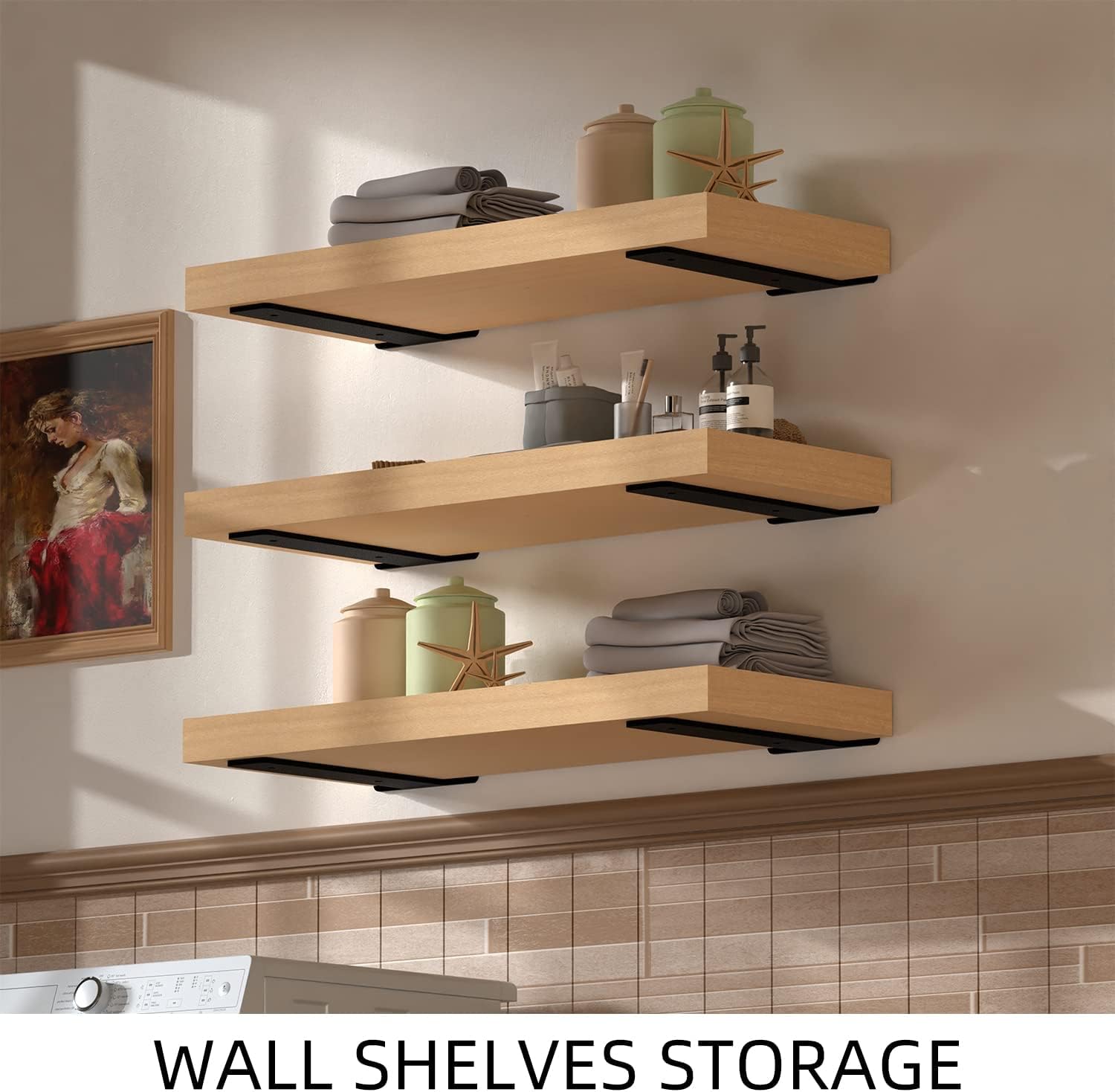 Staffe per Mensole Pesanti a Scomparsa 6 Pezzi, 20cm Nero - immagine 5