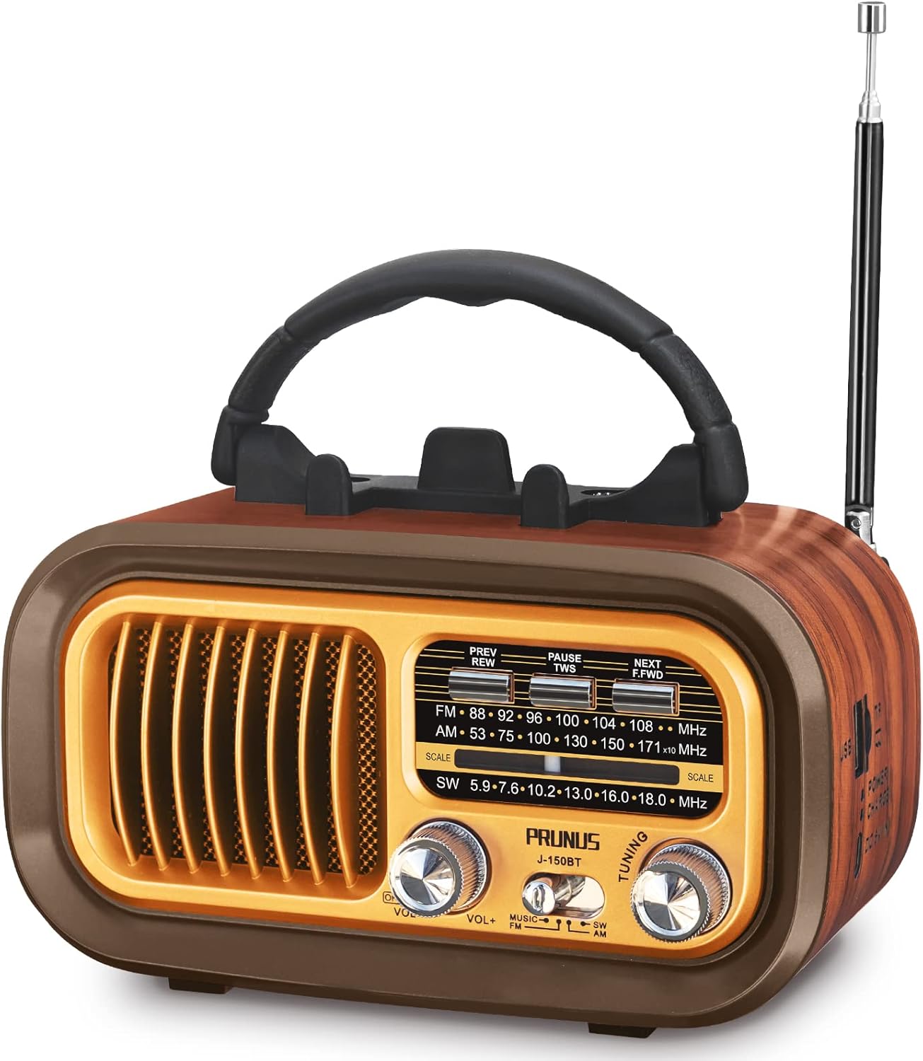 Prunus J-150 Radio Portatile Vintage FM/AM/SW - immagine 1