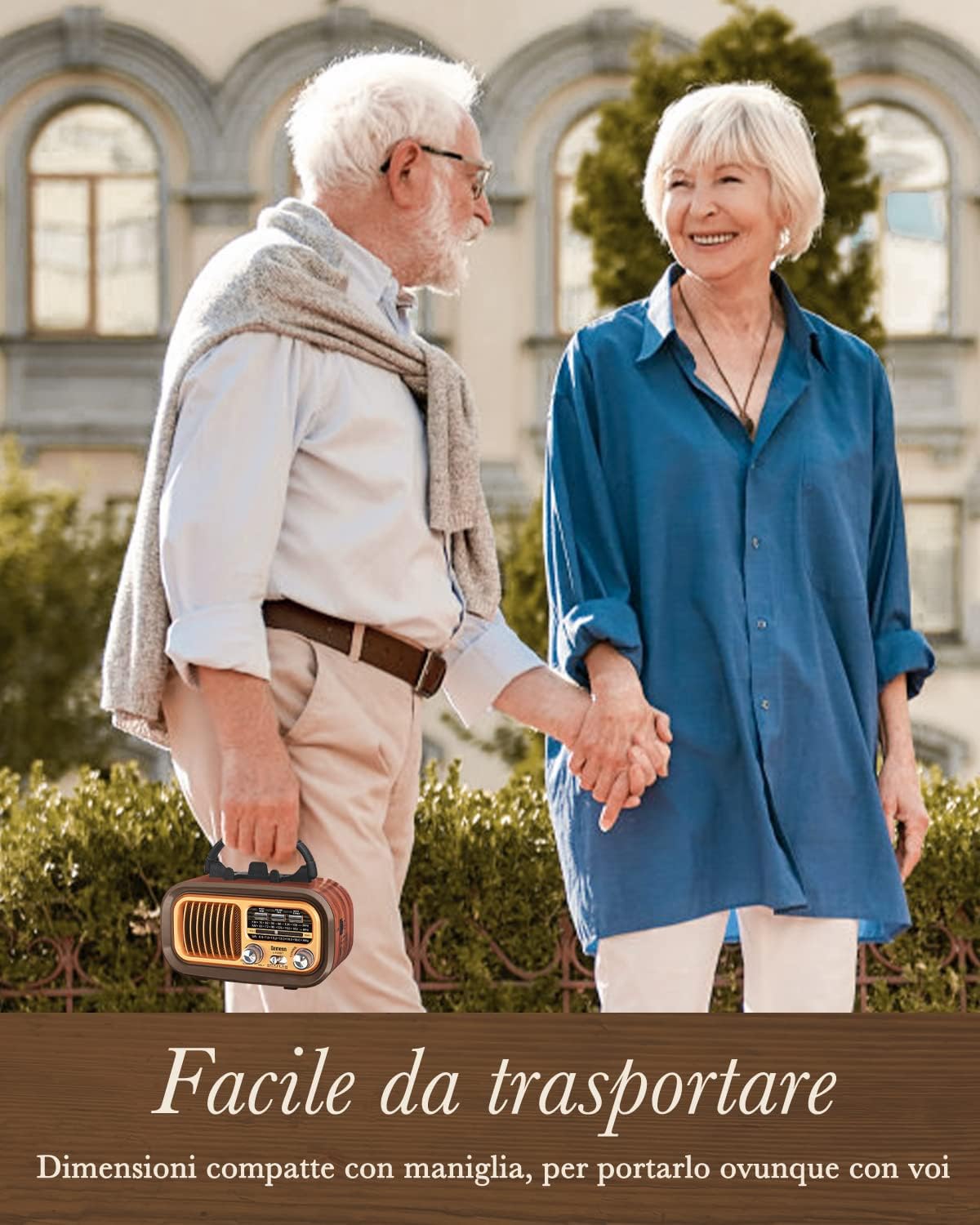 Prunus J-150 Radio Portatile Vintage FM/AM/SW - immagine 2