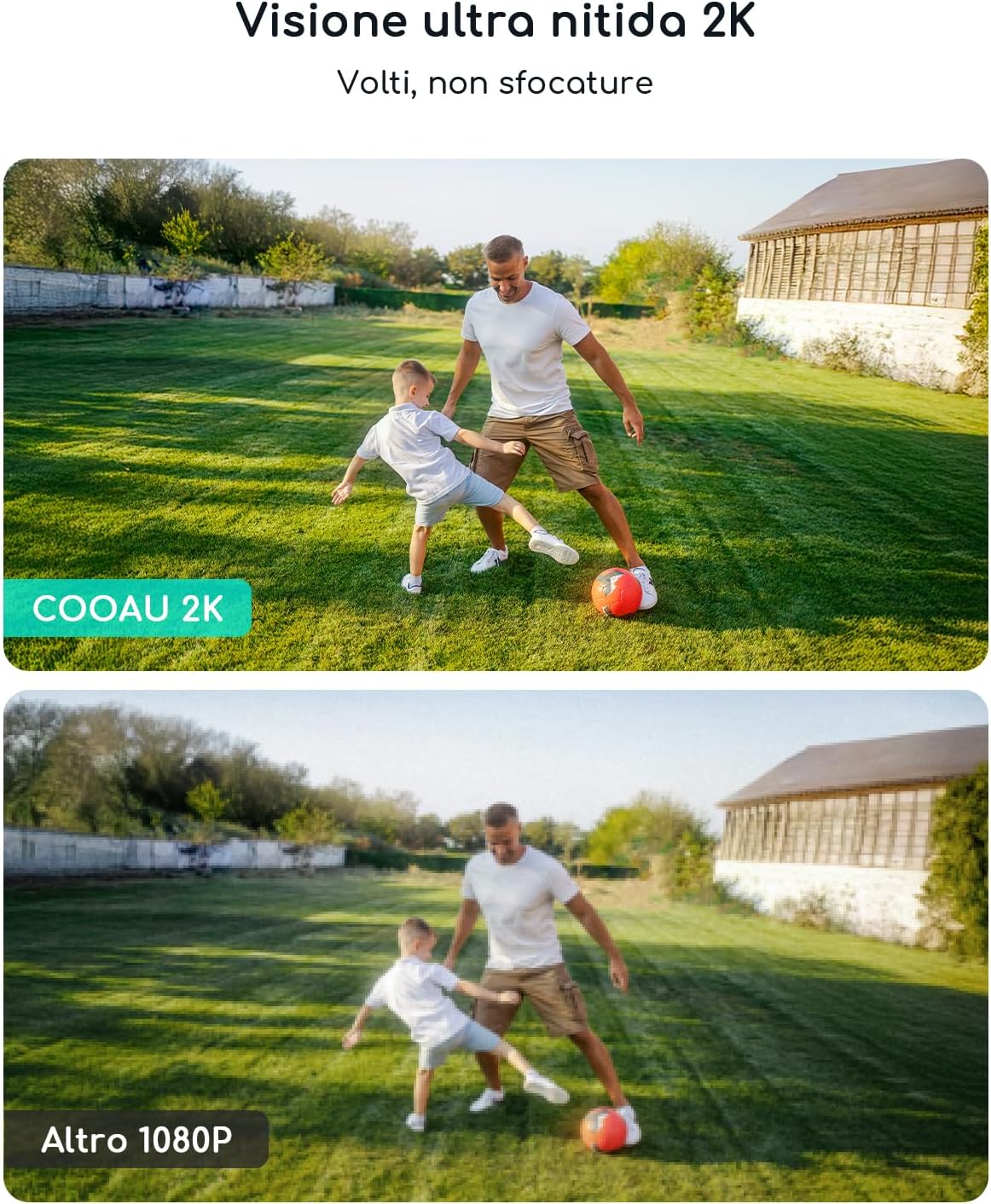 Cooau 2K Telecamera Wi-Fi Esterno Senza Fili (2pz) - immagine 4