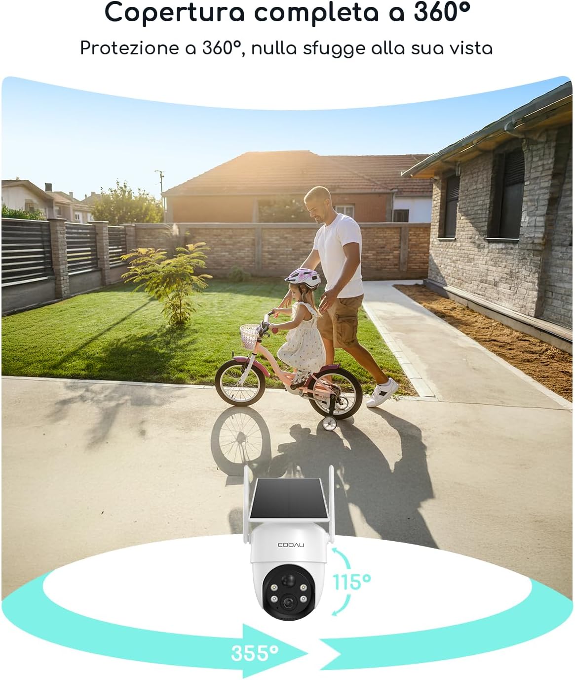 Cooau 2K Telecamera Wi-Fi Esterno Senza Fili (2pz) - immagine 5