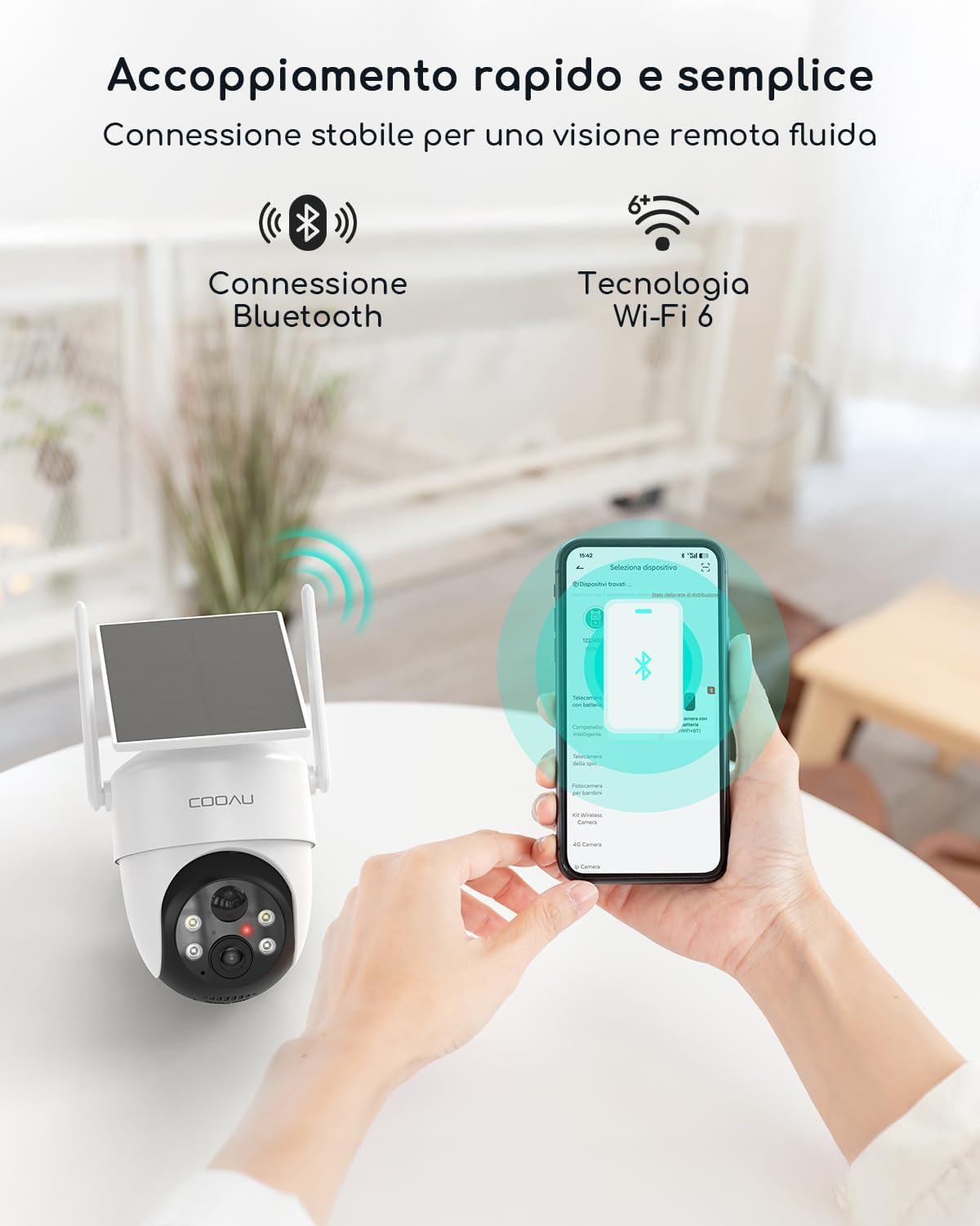 Cooau 2K Telecamera Wi-Fi Esterno Senza Fili (2pz) - immagine 7