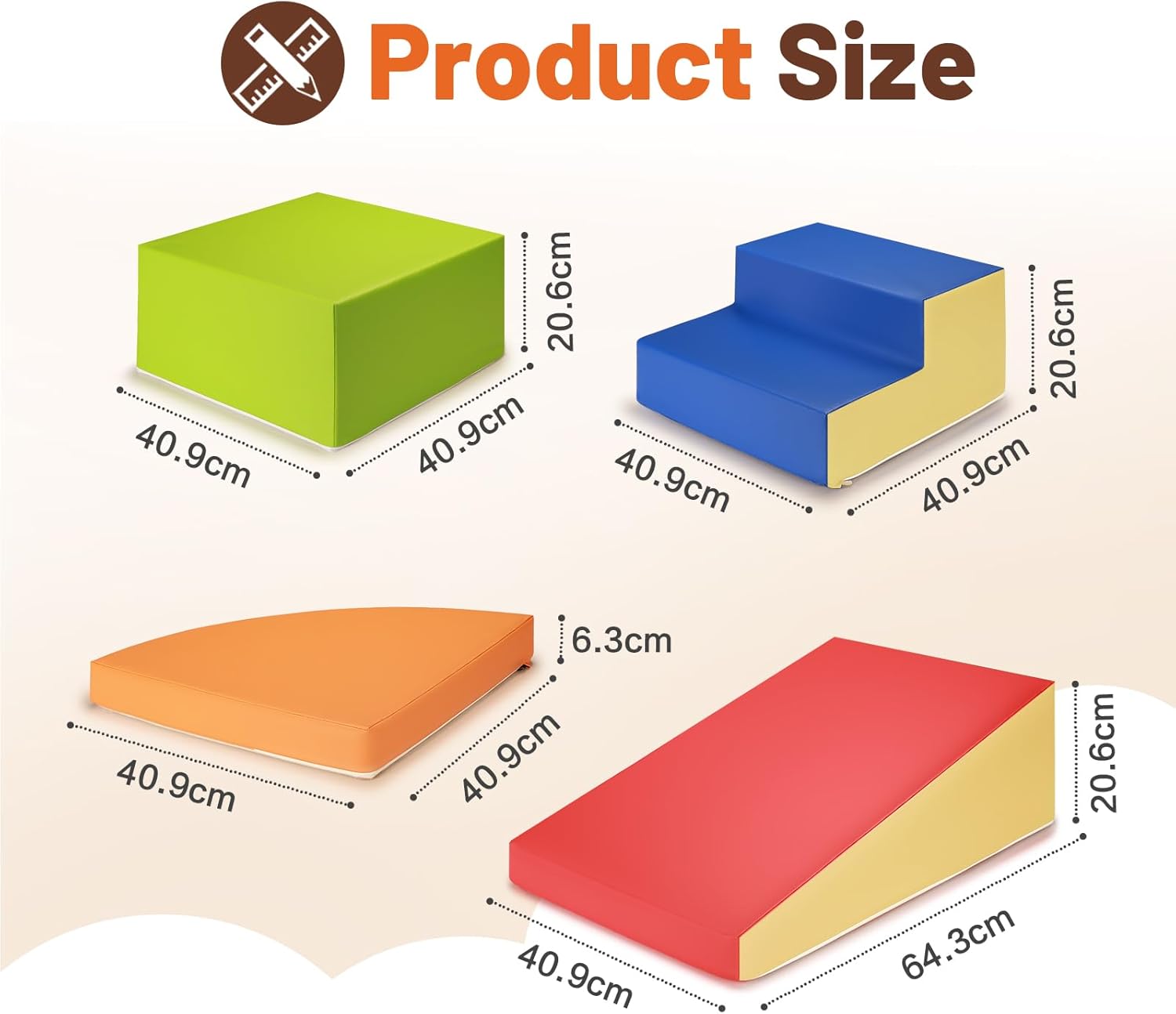 Wilwolfer Blocchi Morbidi in Schiuma PU per Bambini 6 Pezzi - immagine 2