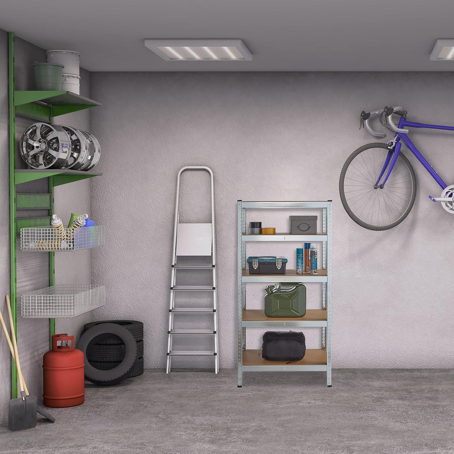 Relaxdays Scaffale in Metallo 150x75x30 cm, 5 Ripiani - immagine 2