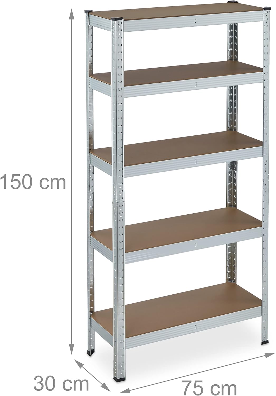 Relaxdays Scaffale in Metallo 150x75x30 cm, 5 Ripiani - immagine 3