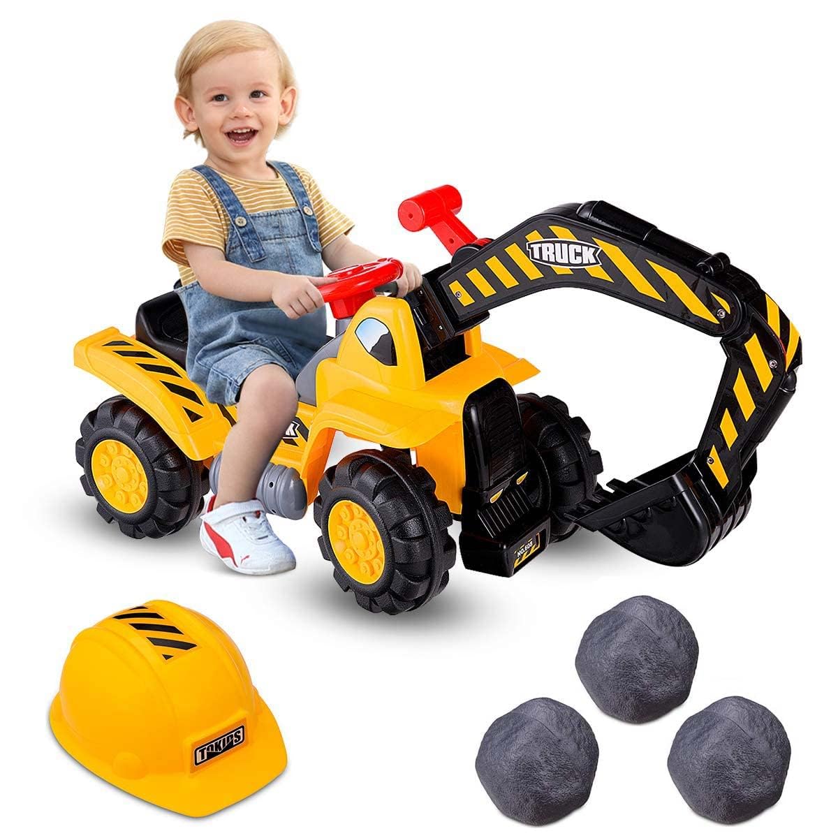 Fantask Escavatrice per Bambini con Vano Portaoggetti