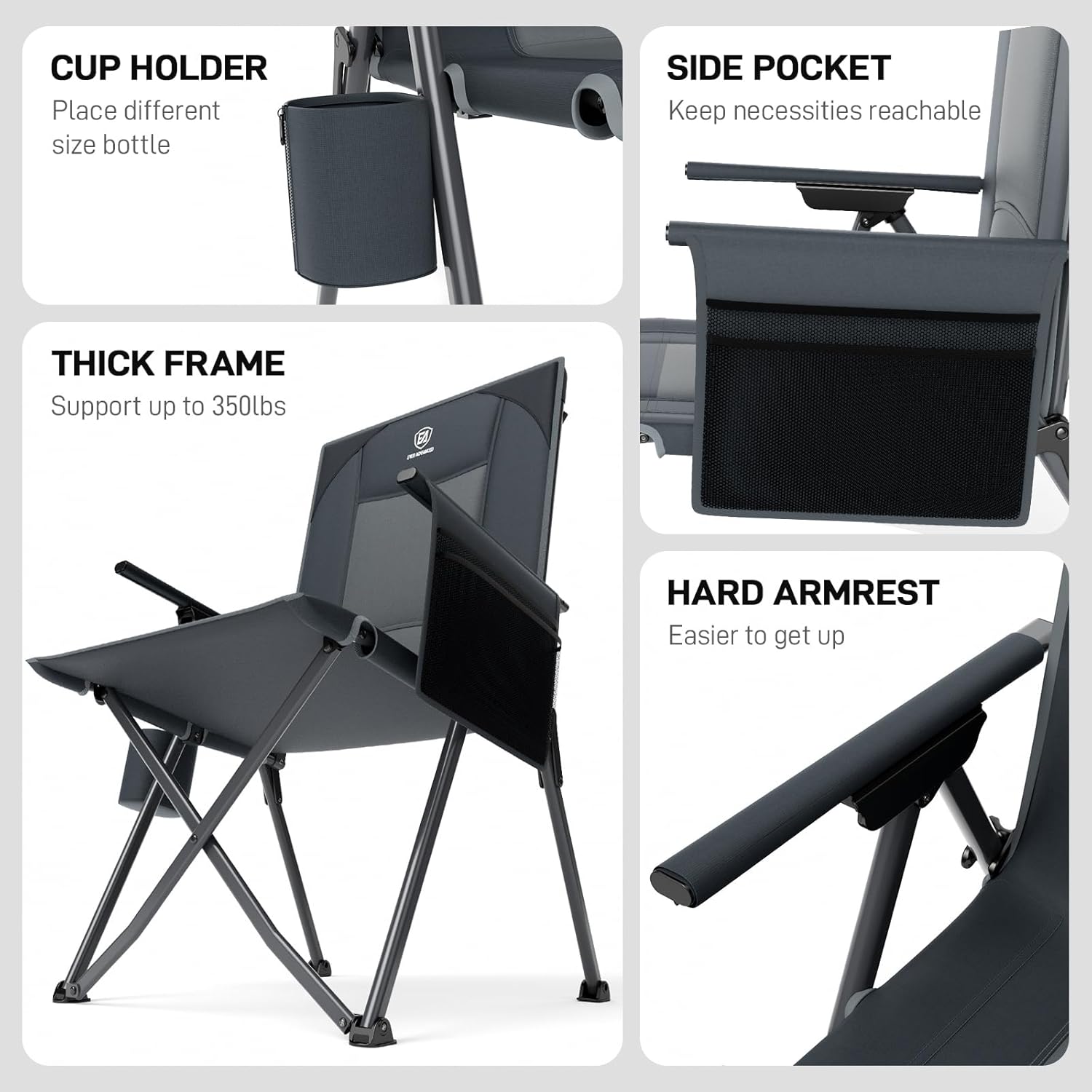 Ever Advanced Sedia Campeggio Pieghevole 160kg - immagine 8