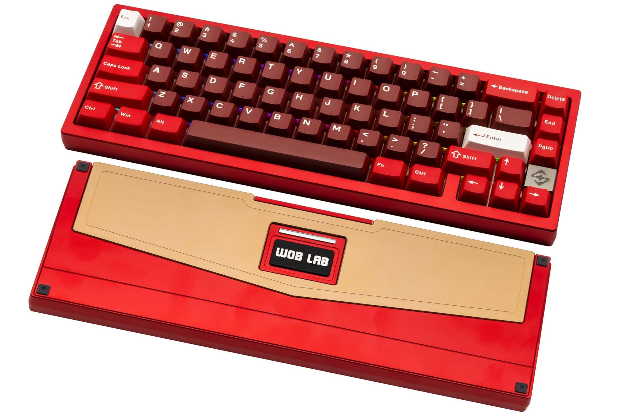 WOBKEY Zen 65 - Tastiera Meccanica Tri-Mode RGB, Ultra Rosso