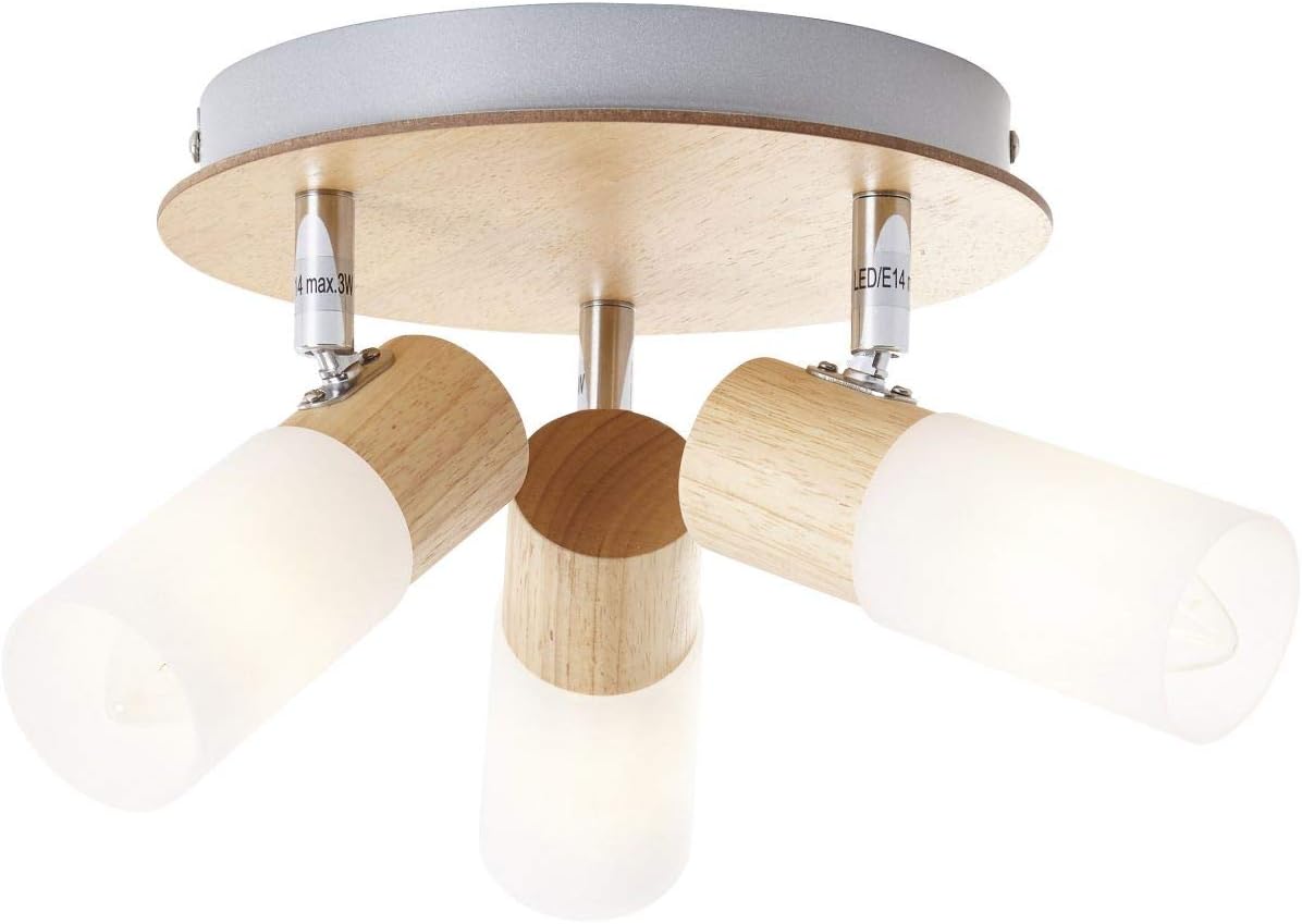 Brilliant Babsan Spotrondell 3flg Legno Chiaro/Bianco - immagine 1