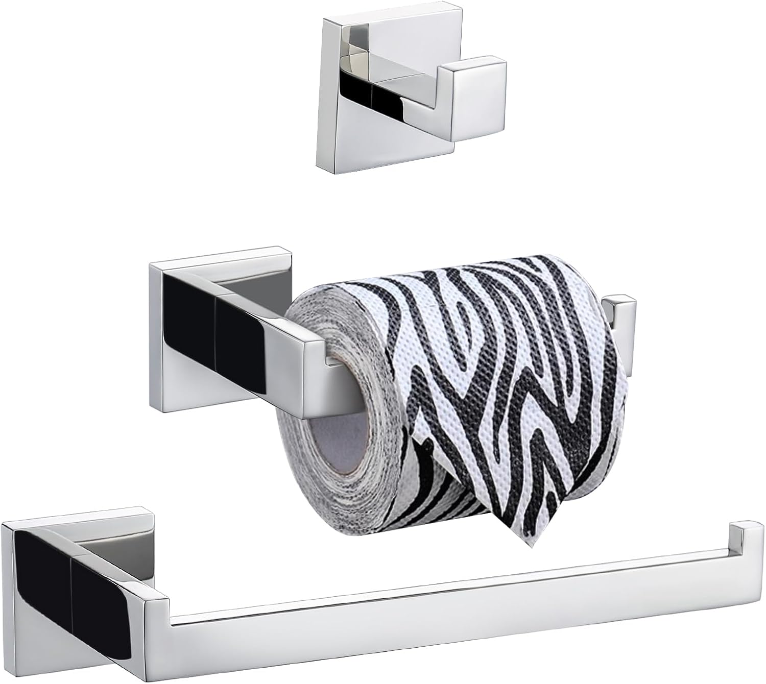 Turs Set 3 Accessori Bagno SUS 304 Acciaio Inox, Lucido