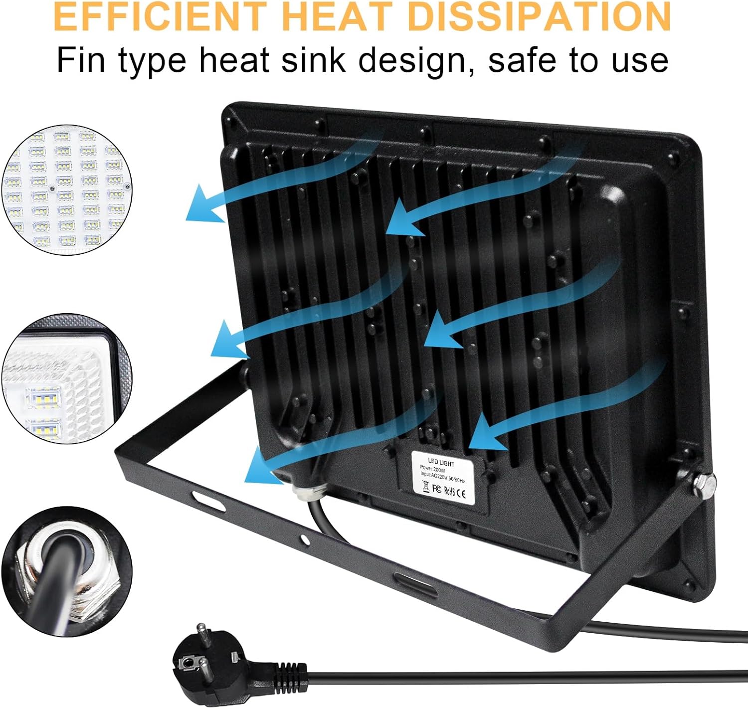 CREATESTAR Faretto LED da Esterno 200W (2 pz) - immagine 5