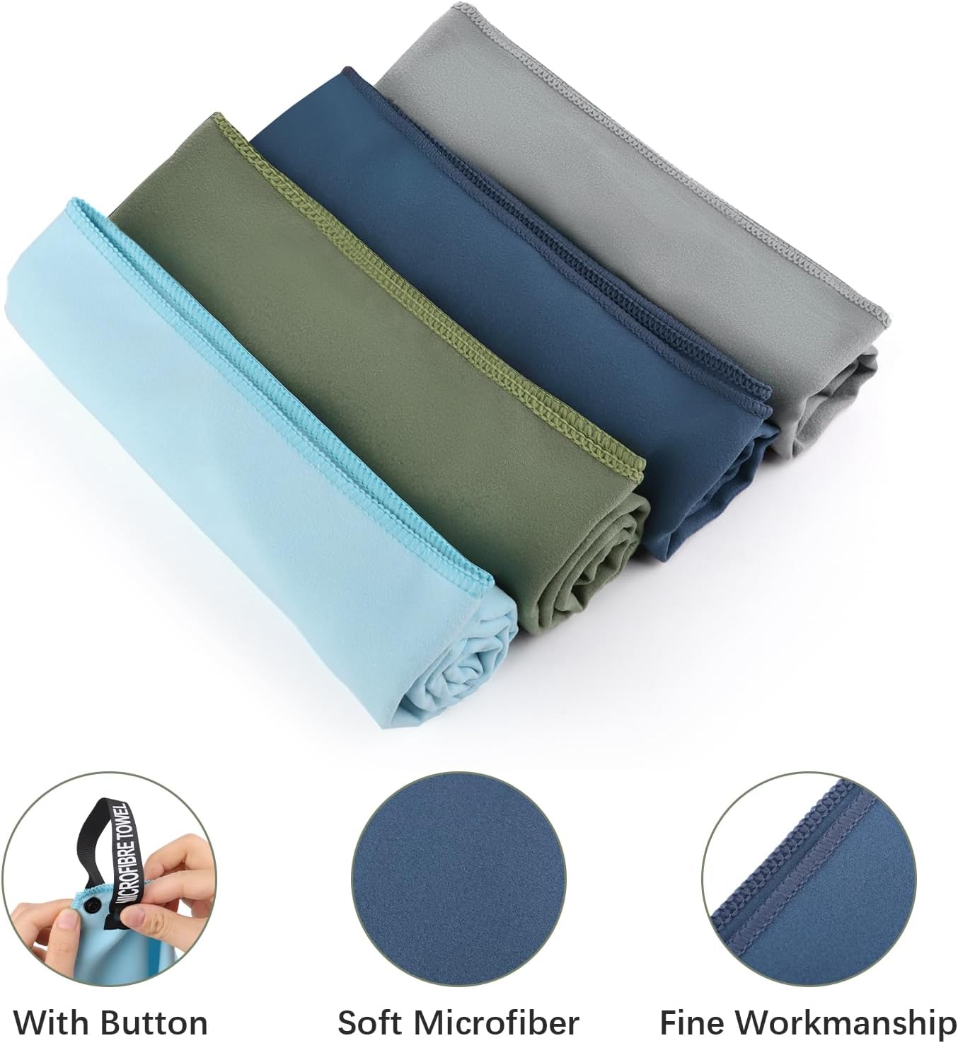 Lwmtt 4 Pezzi Asciugamano Palestra Microfibra 80x40cm - immagine 5