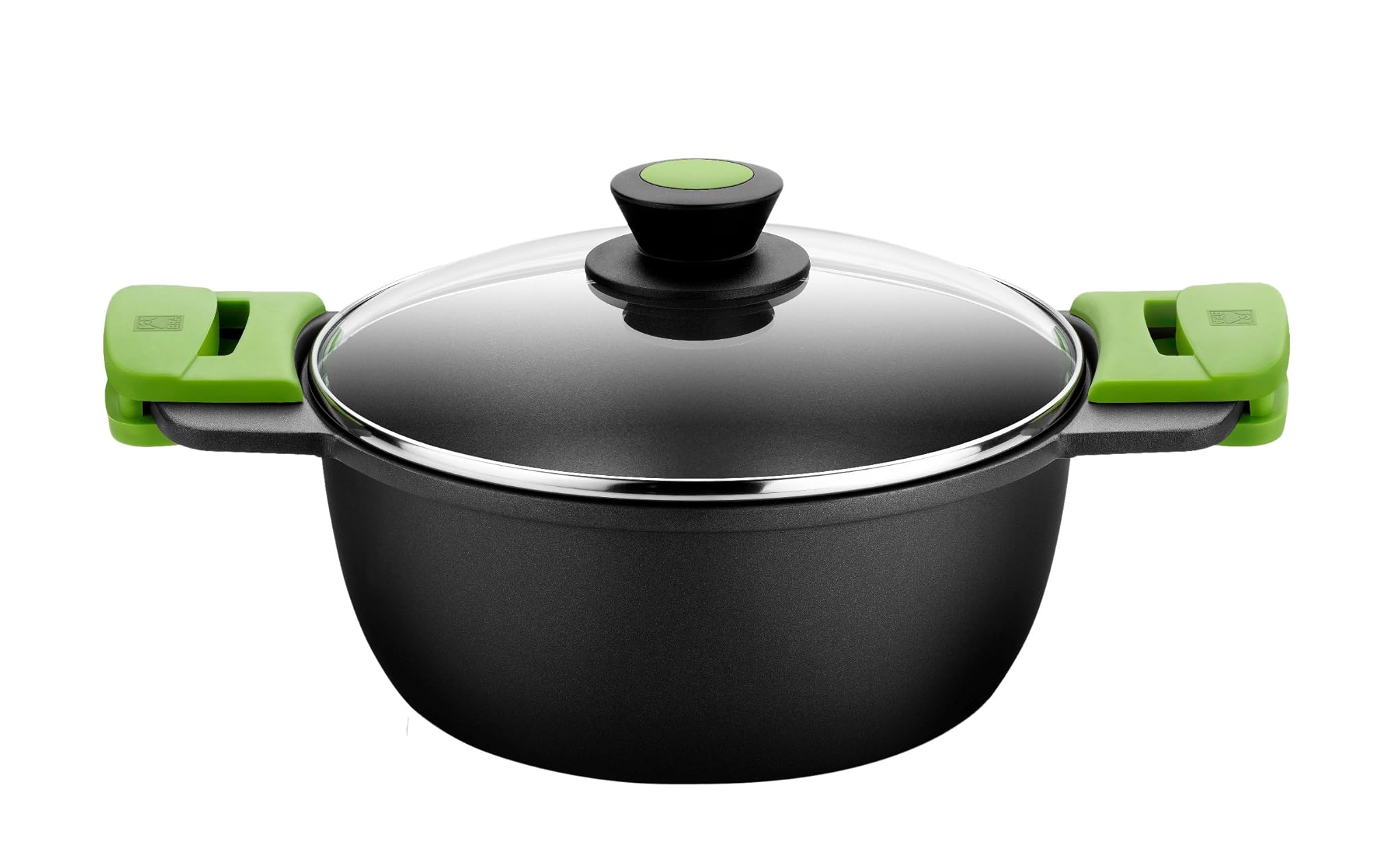 Bra Casseruola Prior con coperchio in vetro, 32 cm, Nero